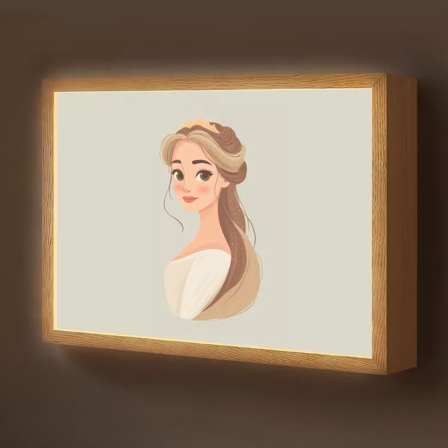 Prinses - Tiara - Groen Light Box met batterij (Wandlamp kind) middel -z3d_website