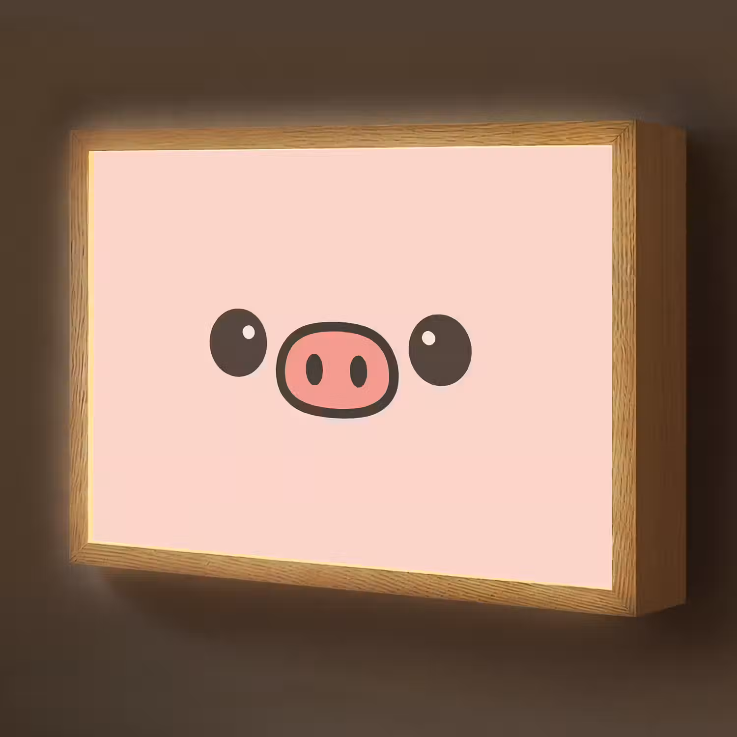 Varken - Roze - Minimalistisch Light Box met batterij (Wandlamp kind) middel -z3d_website