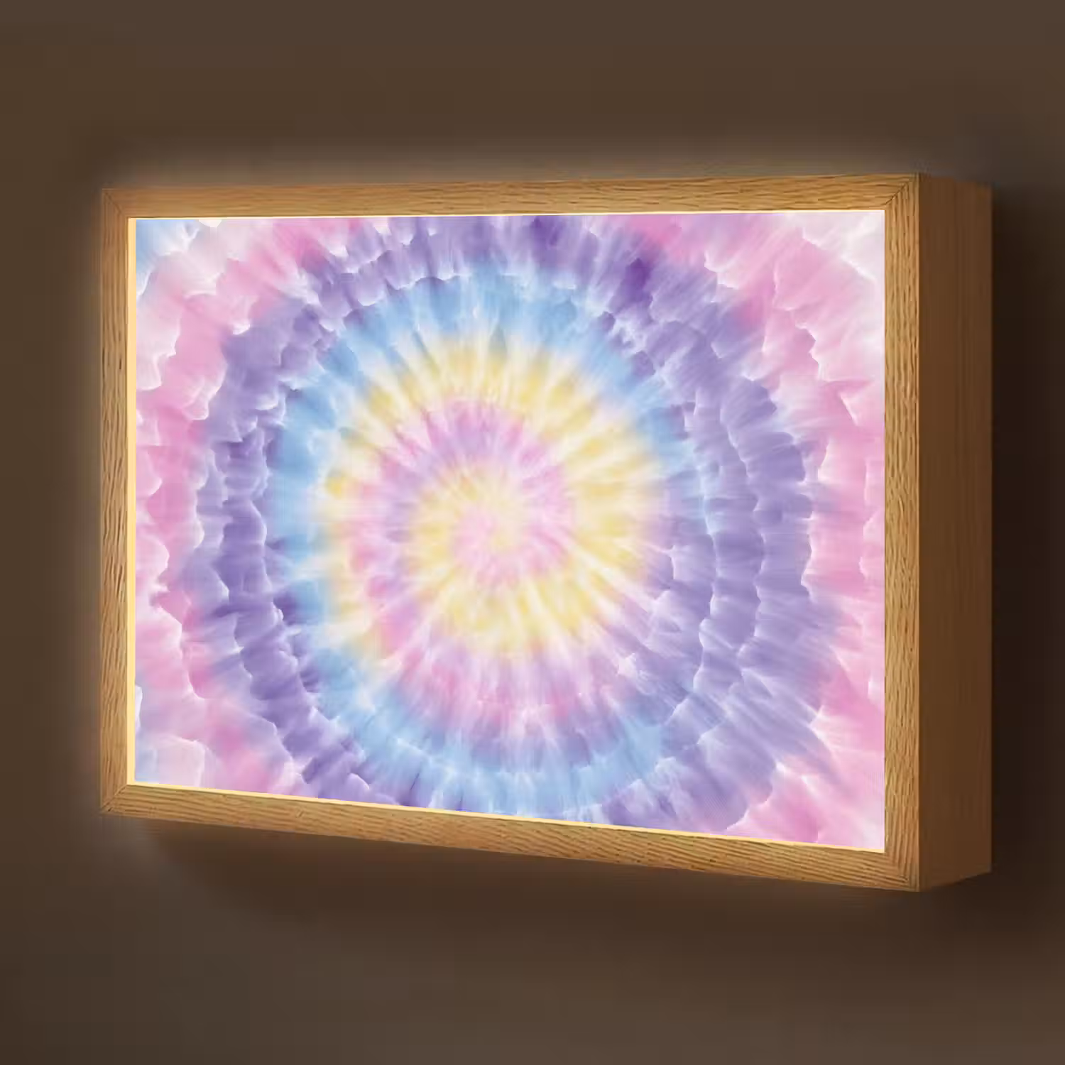 Spiraal - Tie dye - Pasteltinten Light Box met batterij (Wandlamp kind) middel -z3d_website