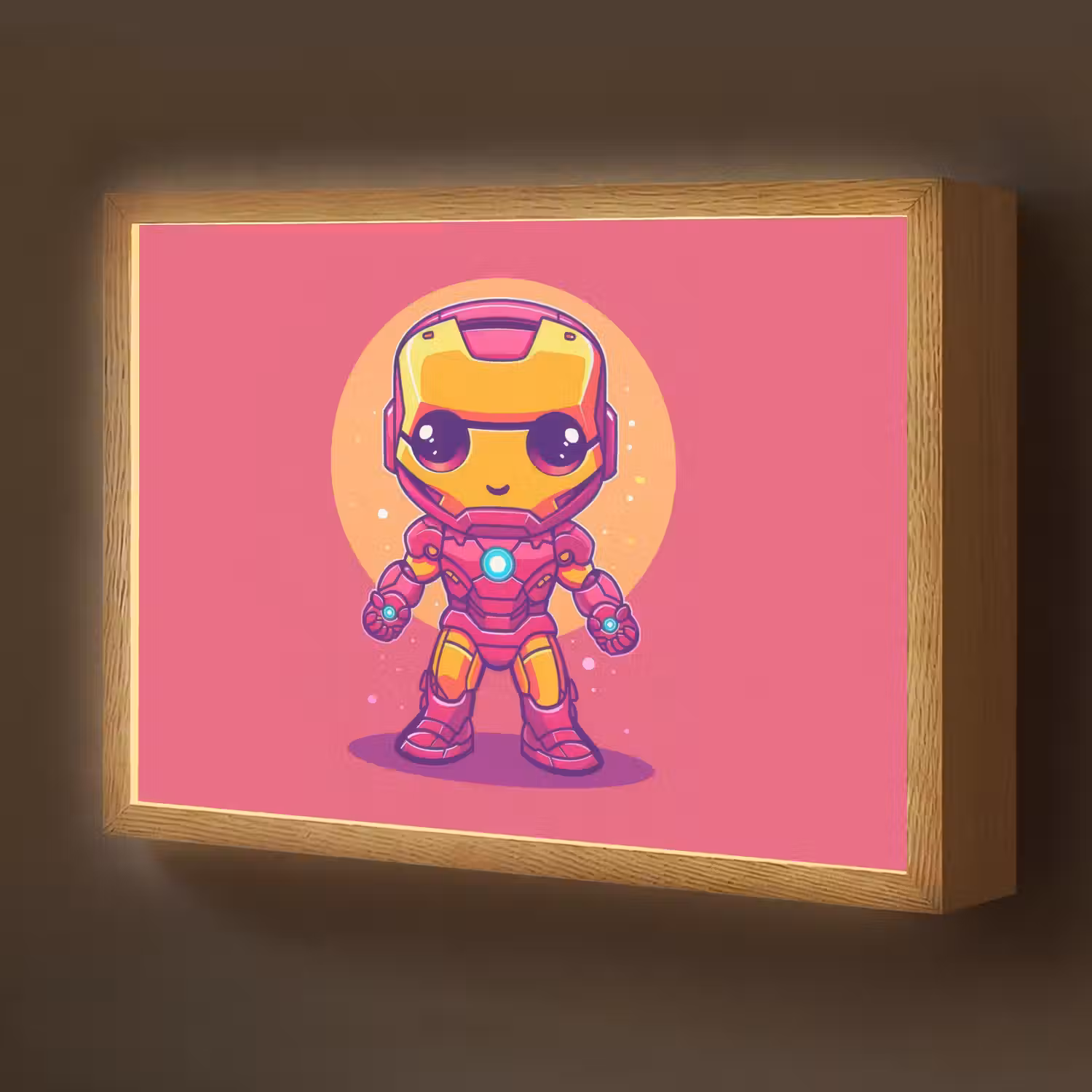 Superheld - Jongens - Rood - Paars Light Box met batterij (Wandlamp kind) middel -z3d_website
