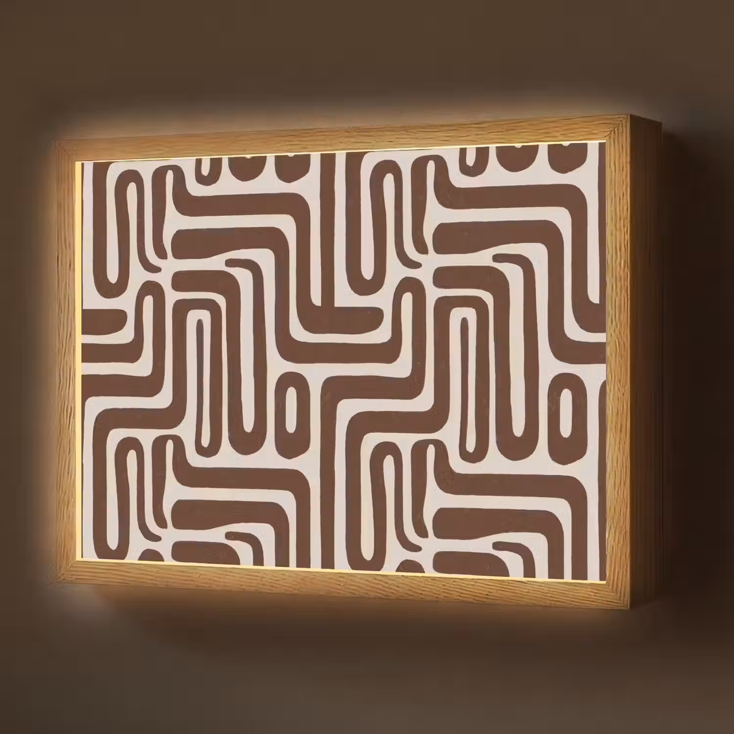 Abstract - Patroon - Bruin Light Box met batterij (Wandlamp) middel 907 -z3d_website