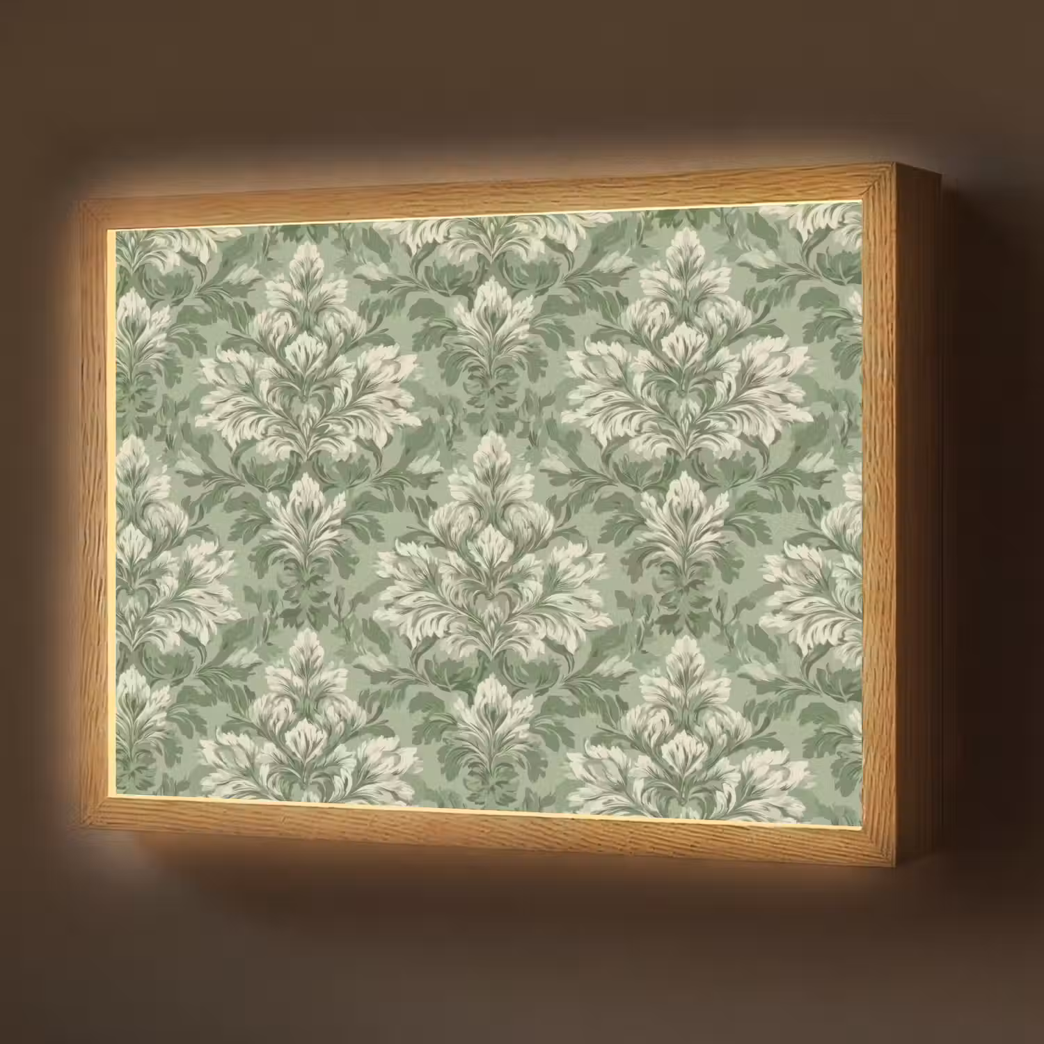 Sierlijk - Lichtgroen - Planten - Patroon - Getailleerd Light Box met batterij (Wandlamp) middel 907 -z3d_website