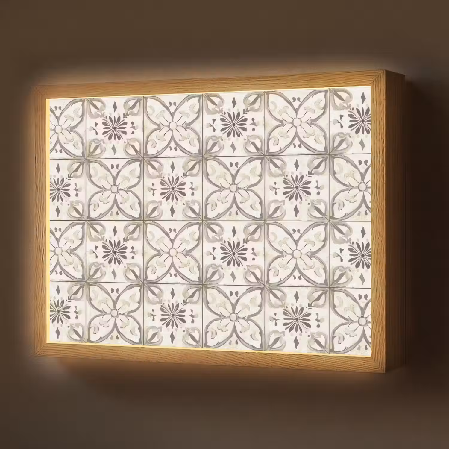 Antiek - Tegel - Beige Light Box met batterij (Wandlamp) middel 907 -z3d_website