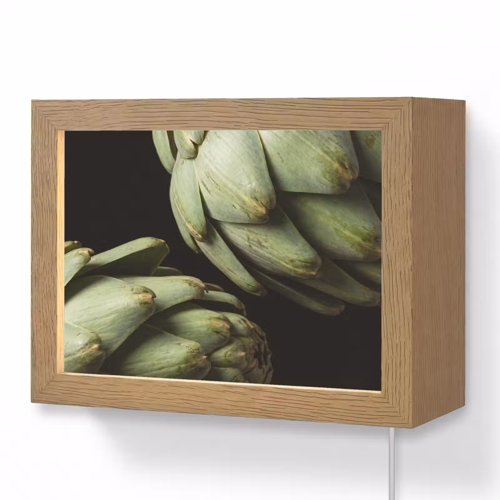 Lightbox - Wandleuchte - Artischocke – Grün – Essen - Artisjok - Groen - Eten Light Box met kabel (Wandlamp) klein