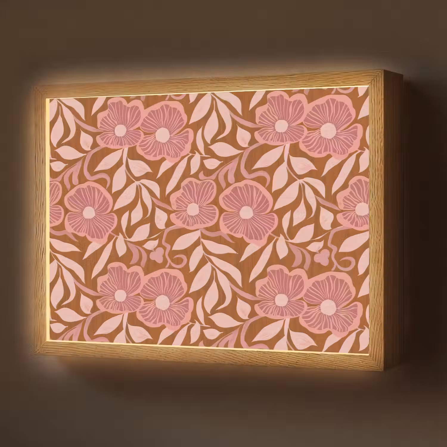 Sfeer - Bloemen - Roze Light Box met batterij (Wandlamp) middel 907 -z3d_website
