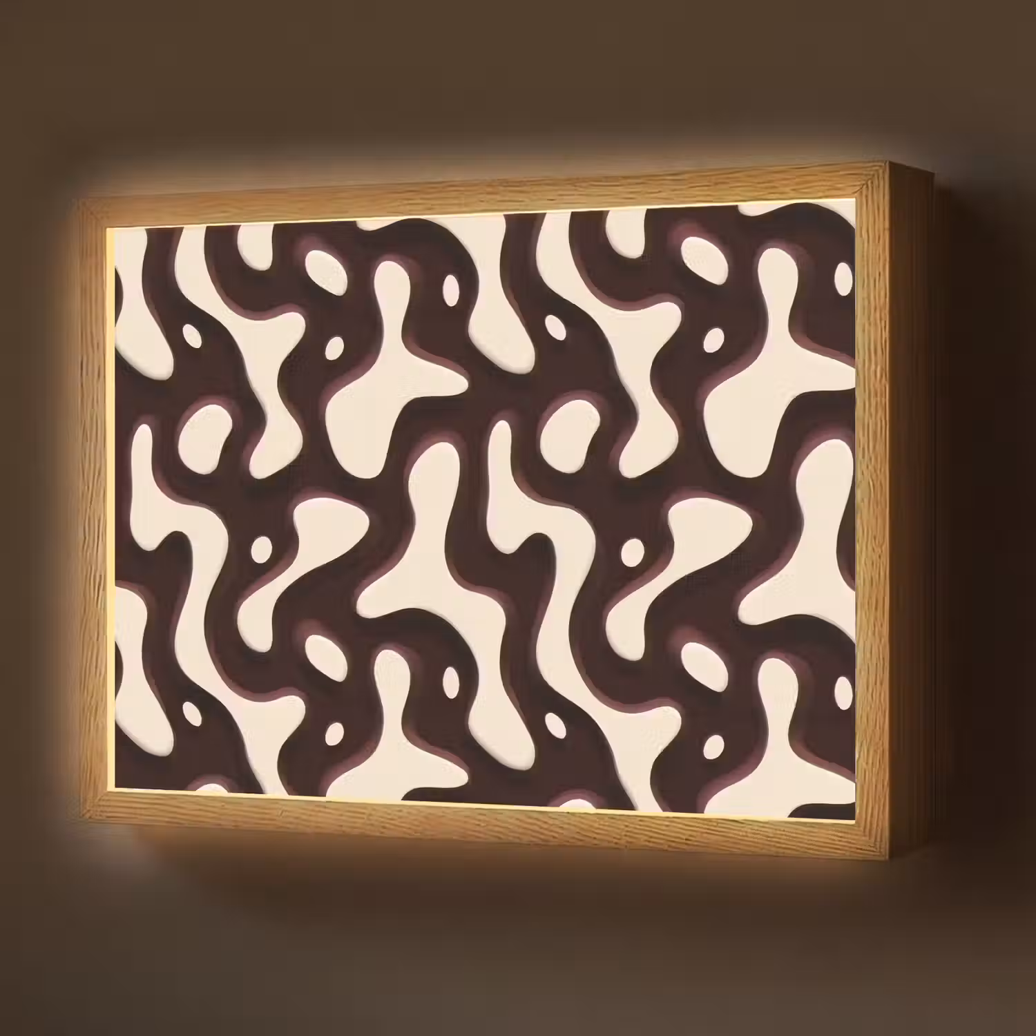 Organisch - Krachtig - Bruin Light Box met batterij (Wandlamp) middel 907 -z3d_website
