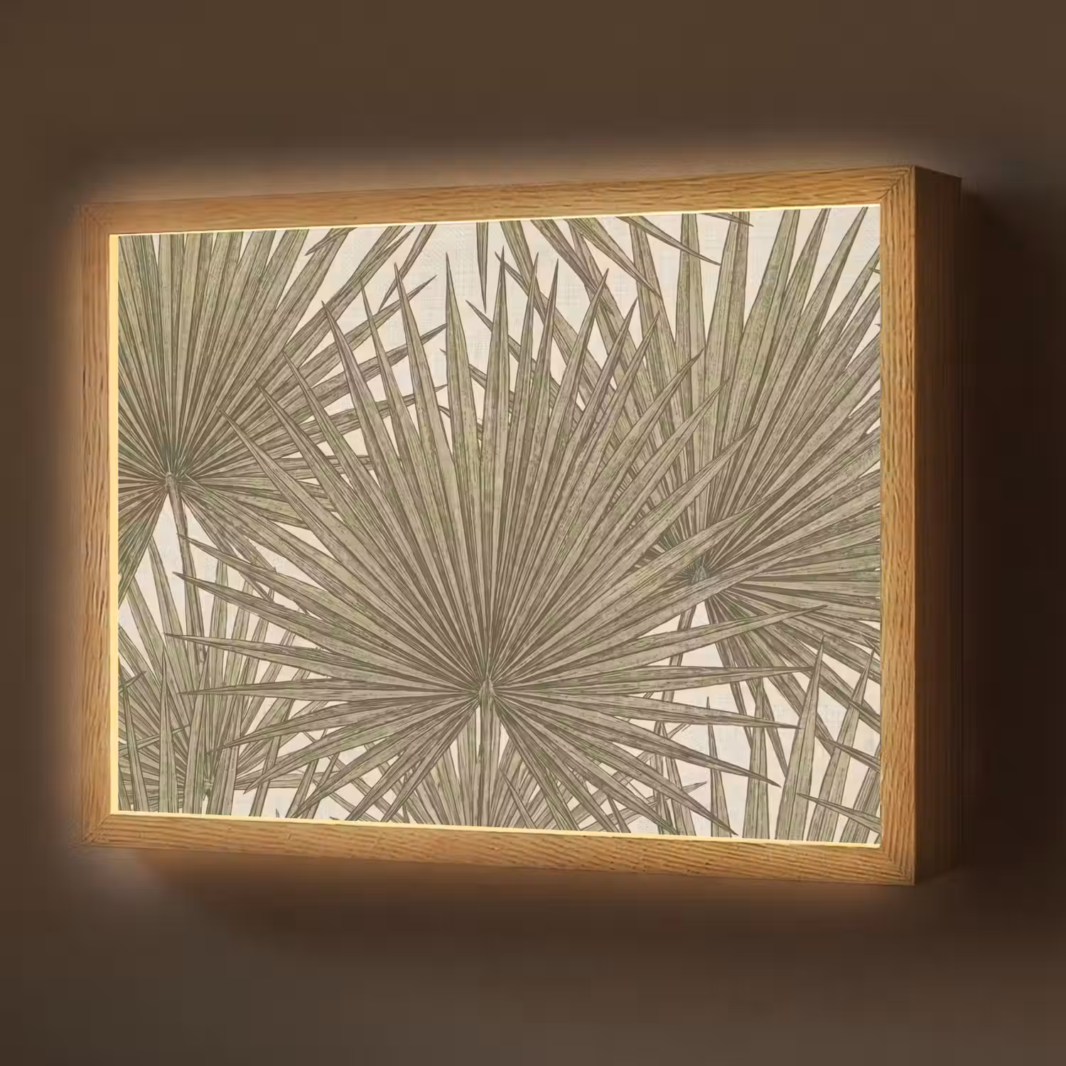 Blad - Tropisch - Patroon - Natuur - Groen Light Box met batterij (Wandlamp) middel -z3d_website