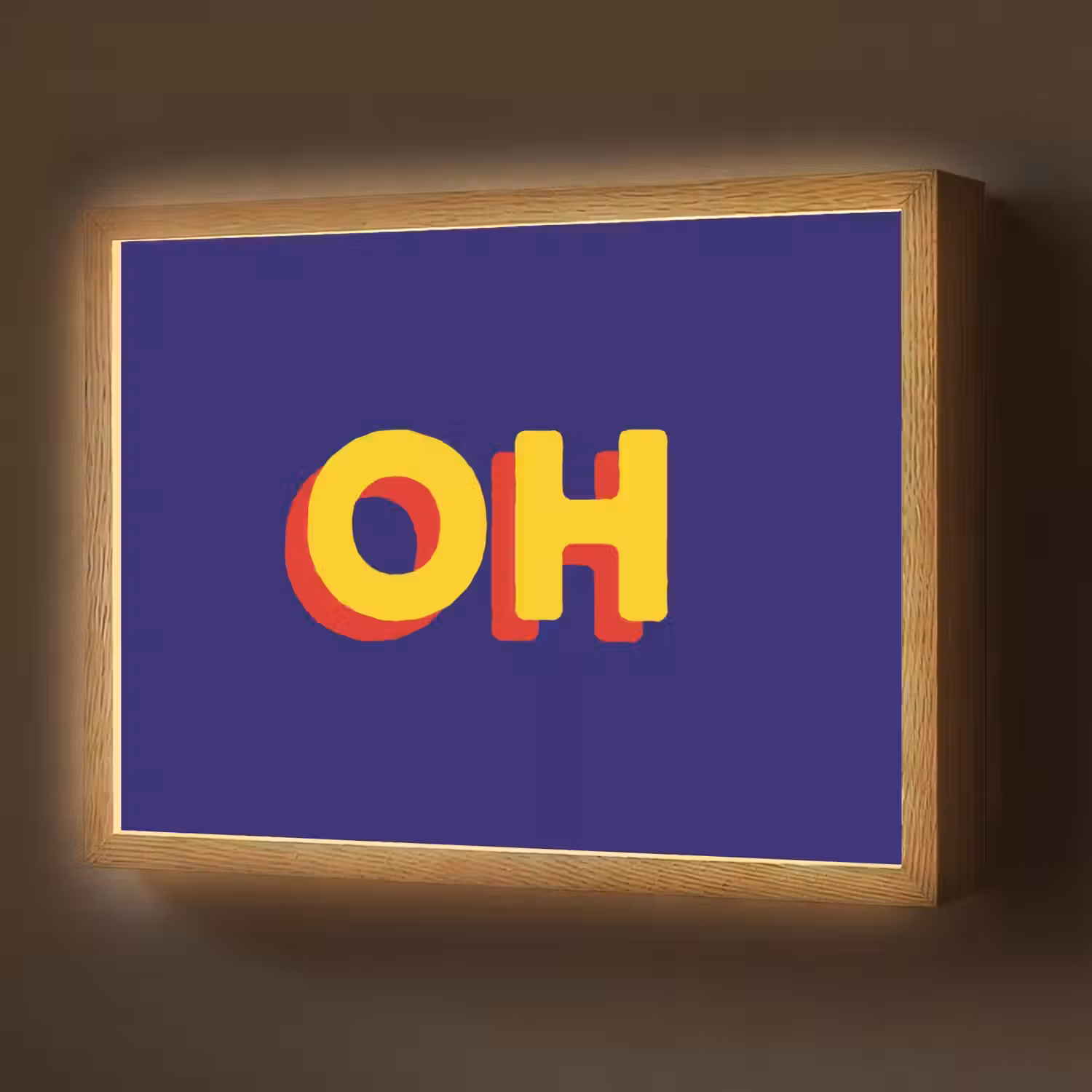 Blauw - Geel - OH - Schaduw Light Box met batterij (Wandlamp) middel -z3d_website