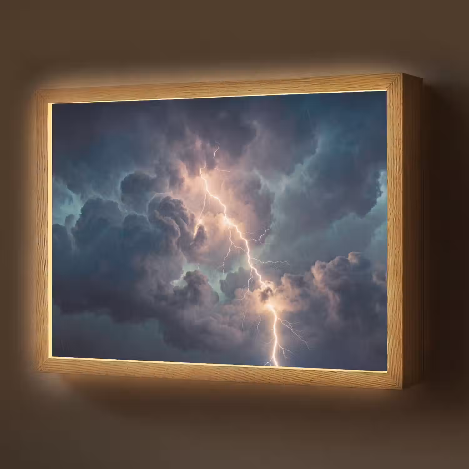 Bliksem - Storm - Natuur - Donker Light Box met batterij (Wandlamp) middel -z3d_website