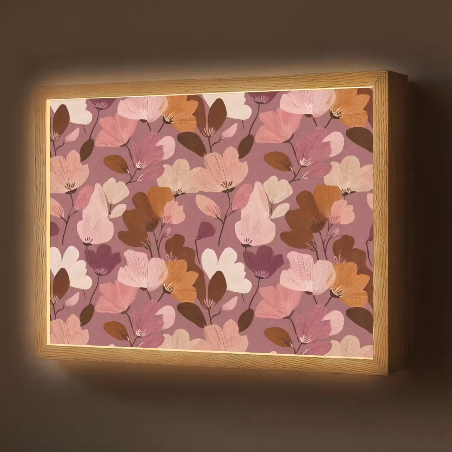 Bloem - Patroon - Roze Light Box met batterij (Wandlamp) middel 907 -z3d_website