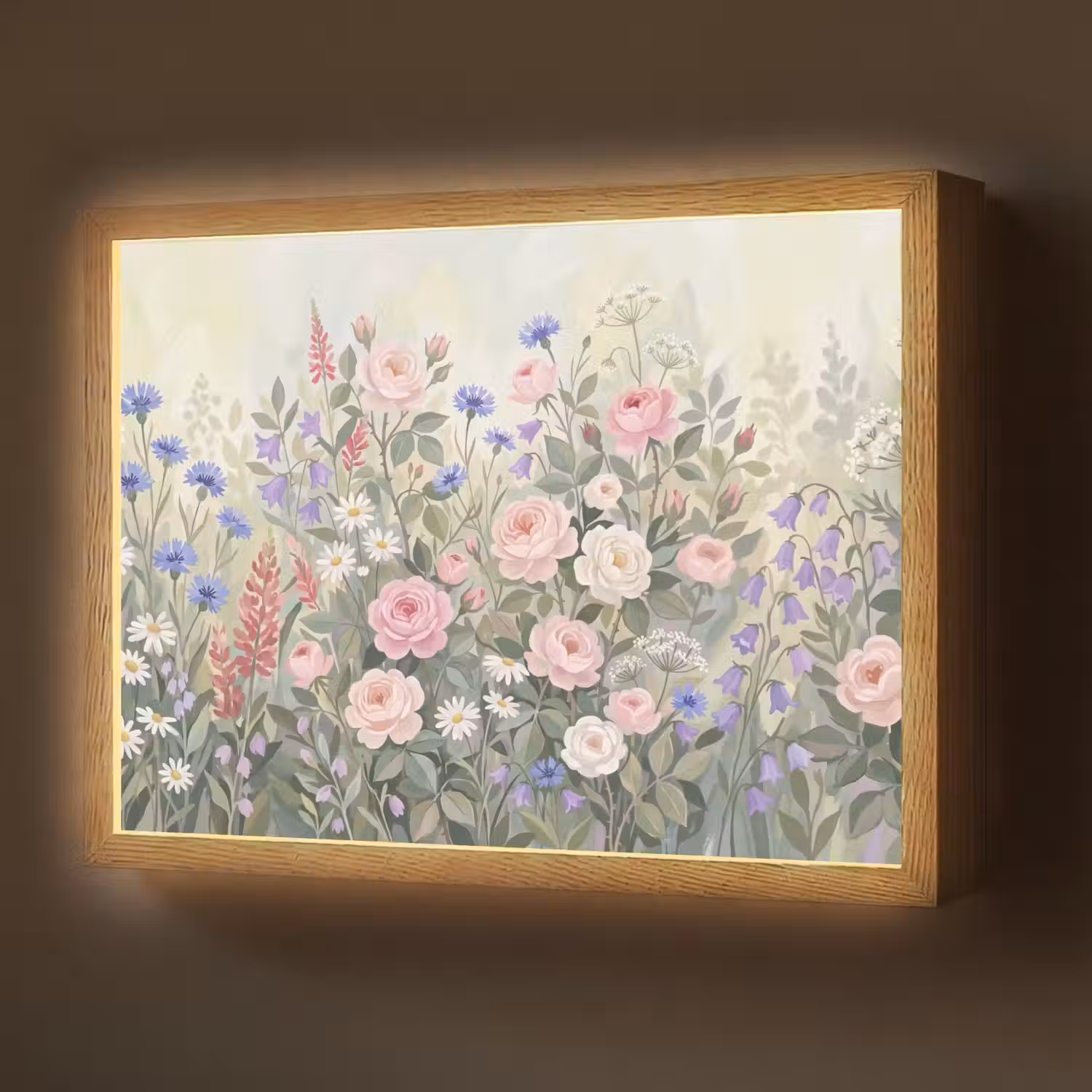 Bloemen - Tuin - Natuur - Kleurrijk Light Box met batterij (Wandlamp) middel -z3d_website