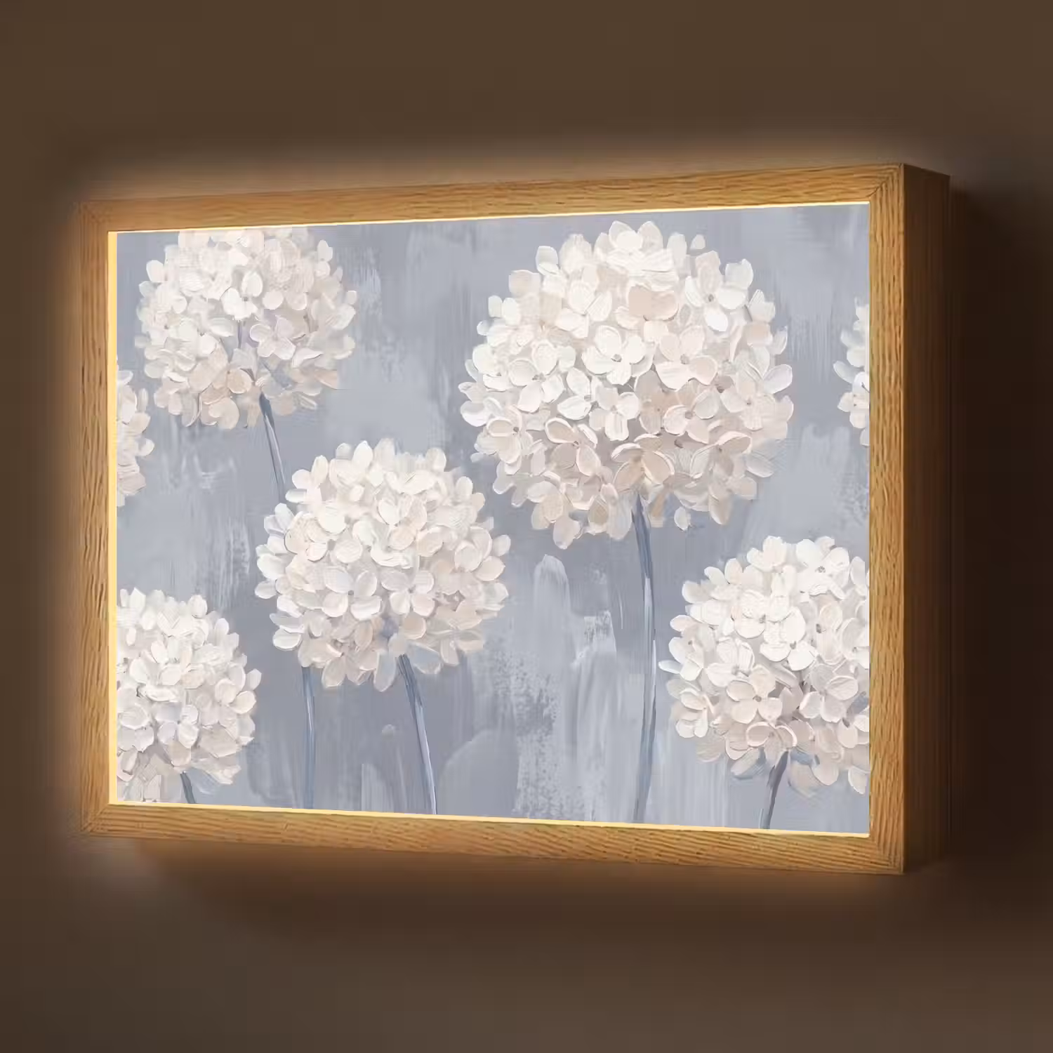 Bloemen - Illustratie - Blauw Light Box met batterij (Wandlamp) middel -z3d_website