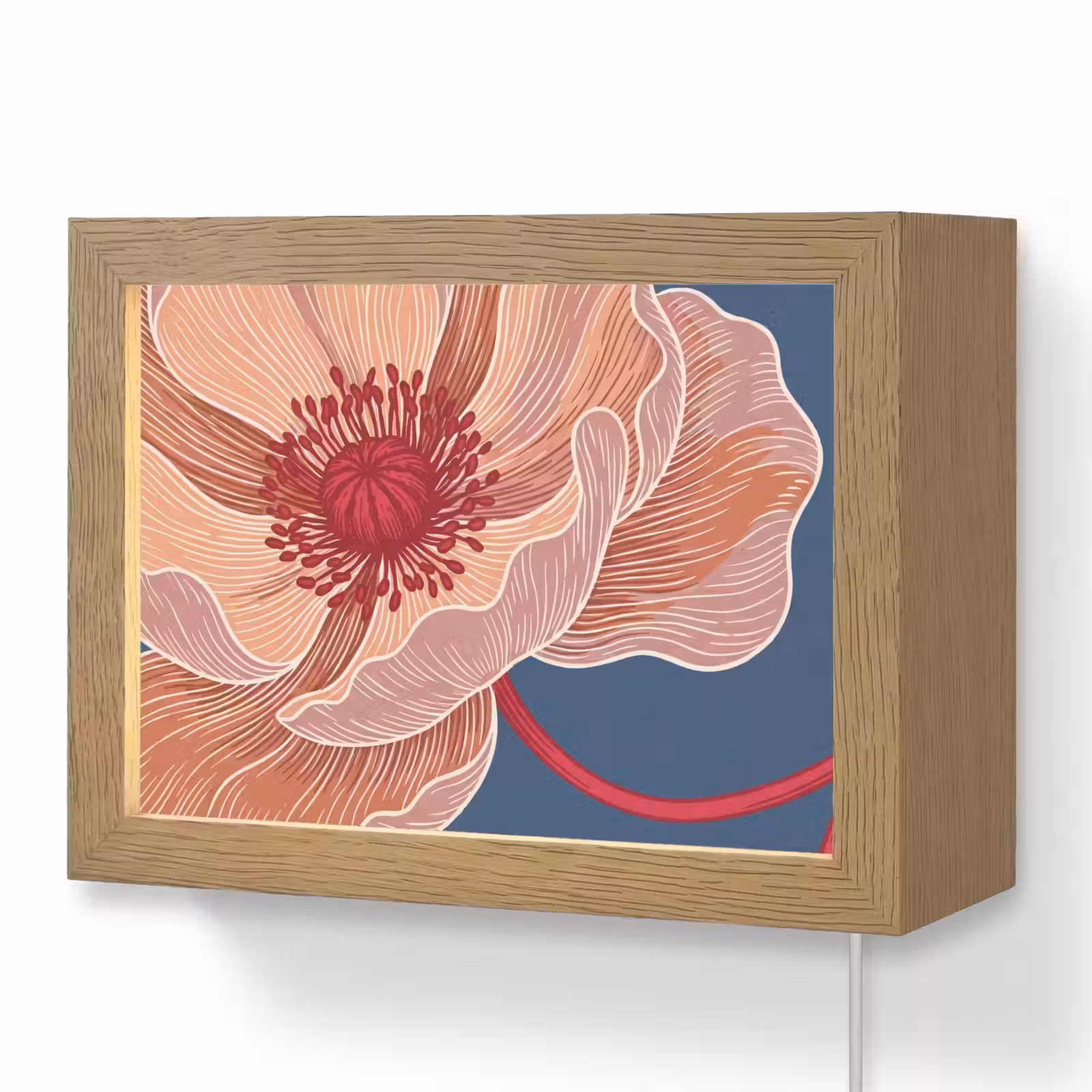 Lightbox - Wandleuchte - Blumen – Modern – Abstrakt - Bloemen - Modern - Abstract Light Box met kabel (Wandlamp) klein