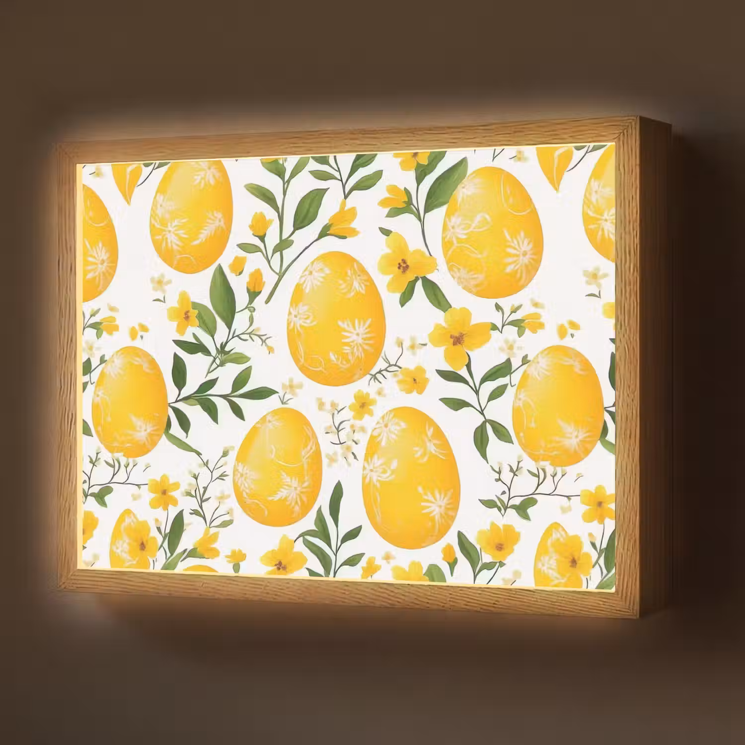 Bloemen - Paaseieren - Geel Light Box met batterij (Wandlamp) middel -z3d_website