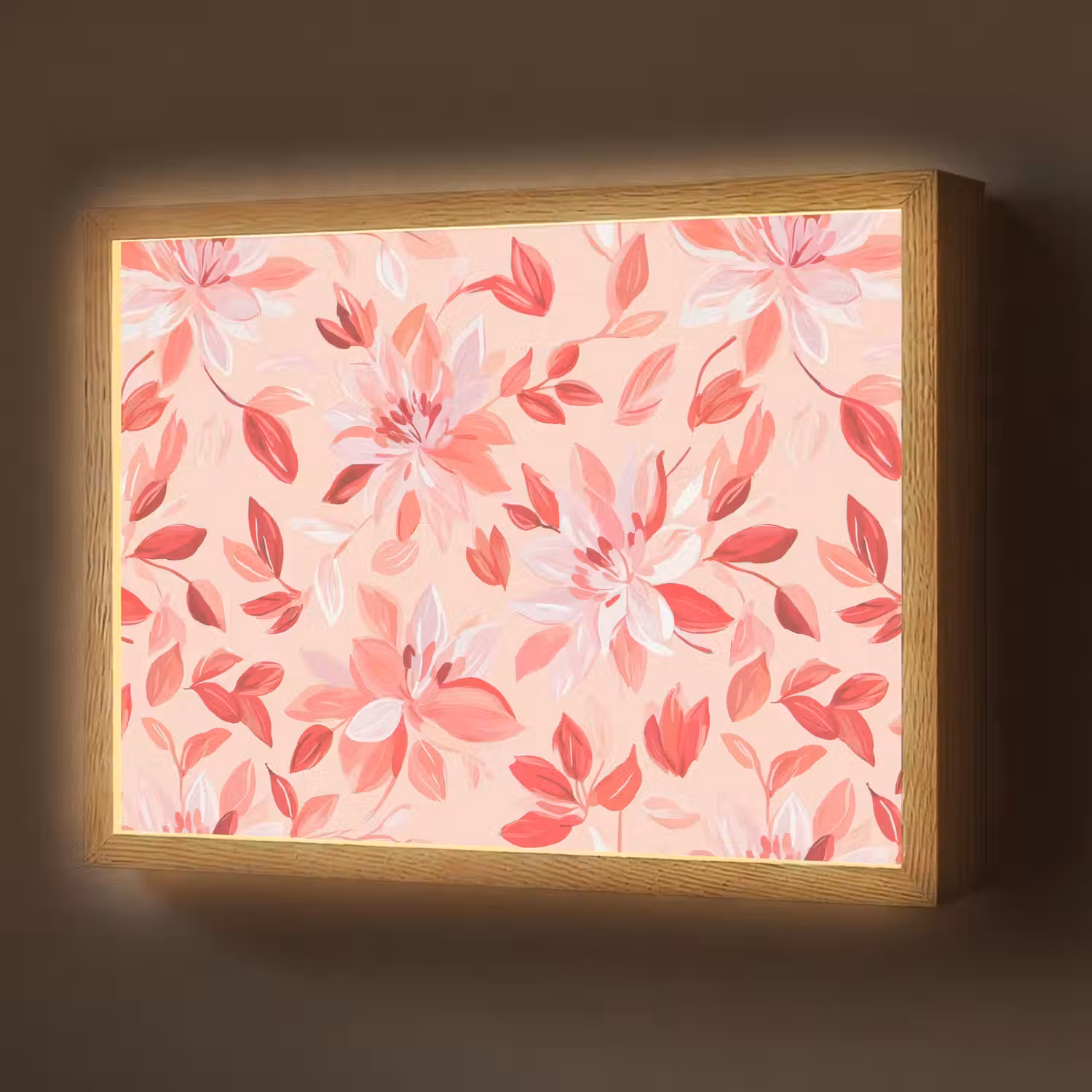 Botanisch - Bloemen - Rood Light Box met batterij (Wandlamp) middel 907 -z3d_website