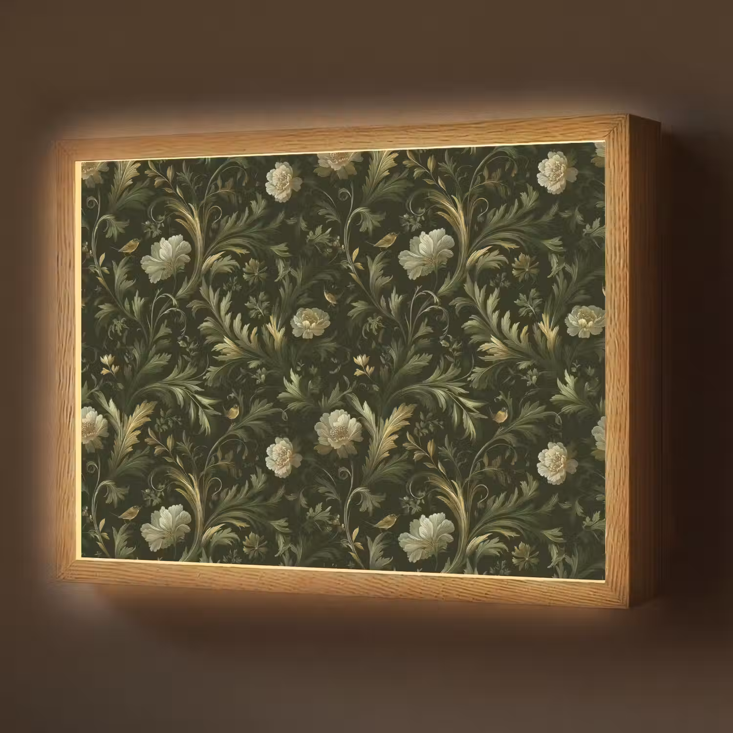 Botanisch - Naadloos - Bloemen Light Box met batterij (Wandlamp) middel 907 -z3d_website