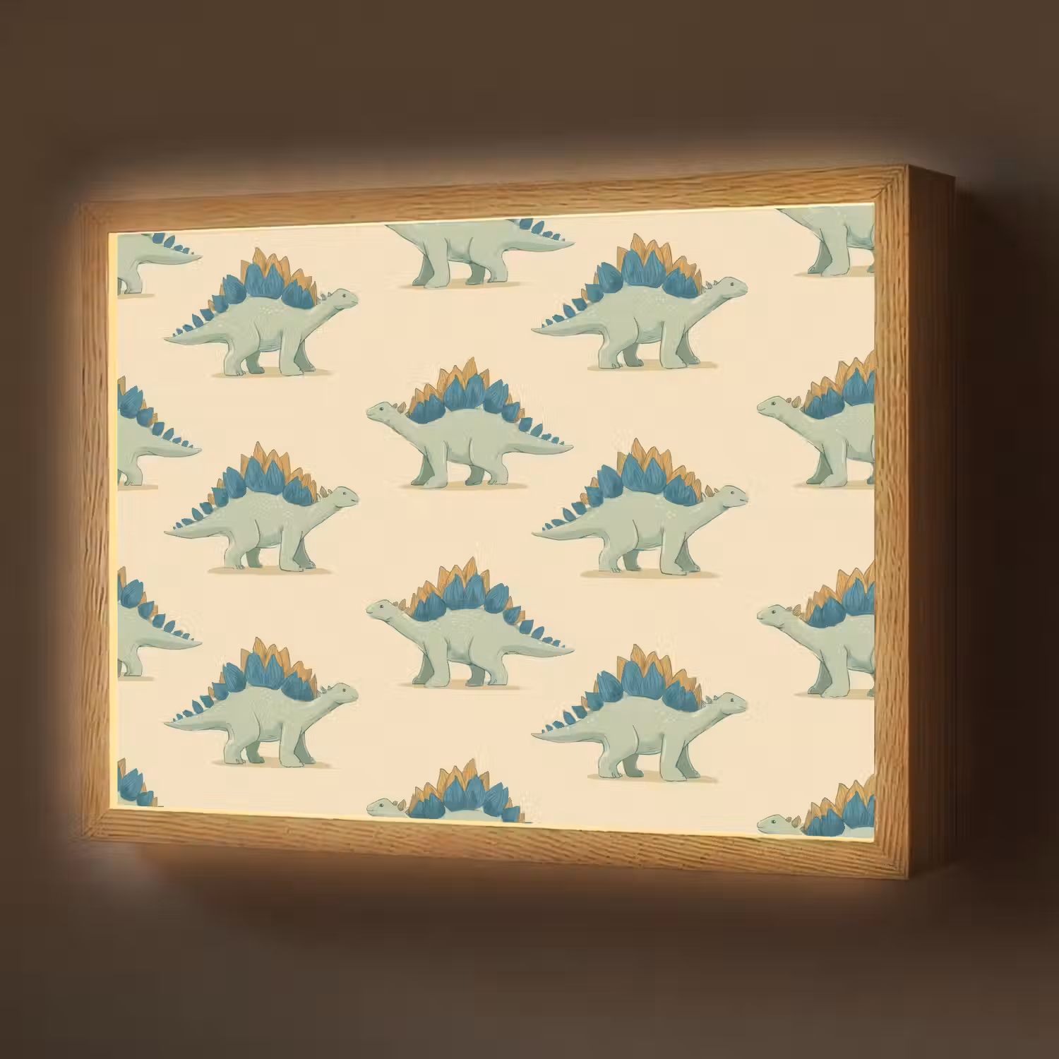 Dino - Patroon - Groen Light Box met batterij (Wandlamp) middel 907 -z3d_website