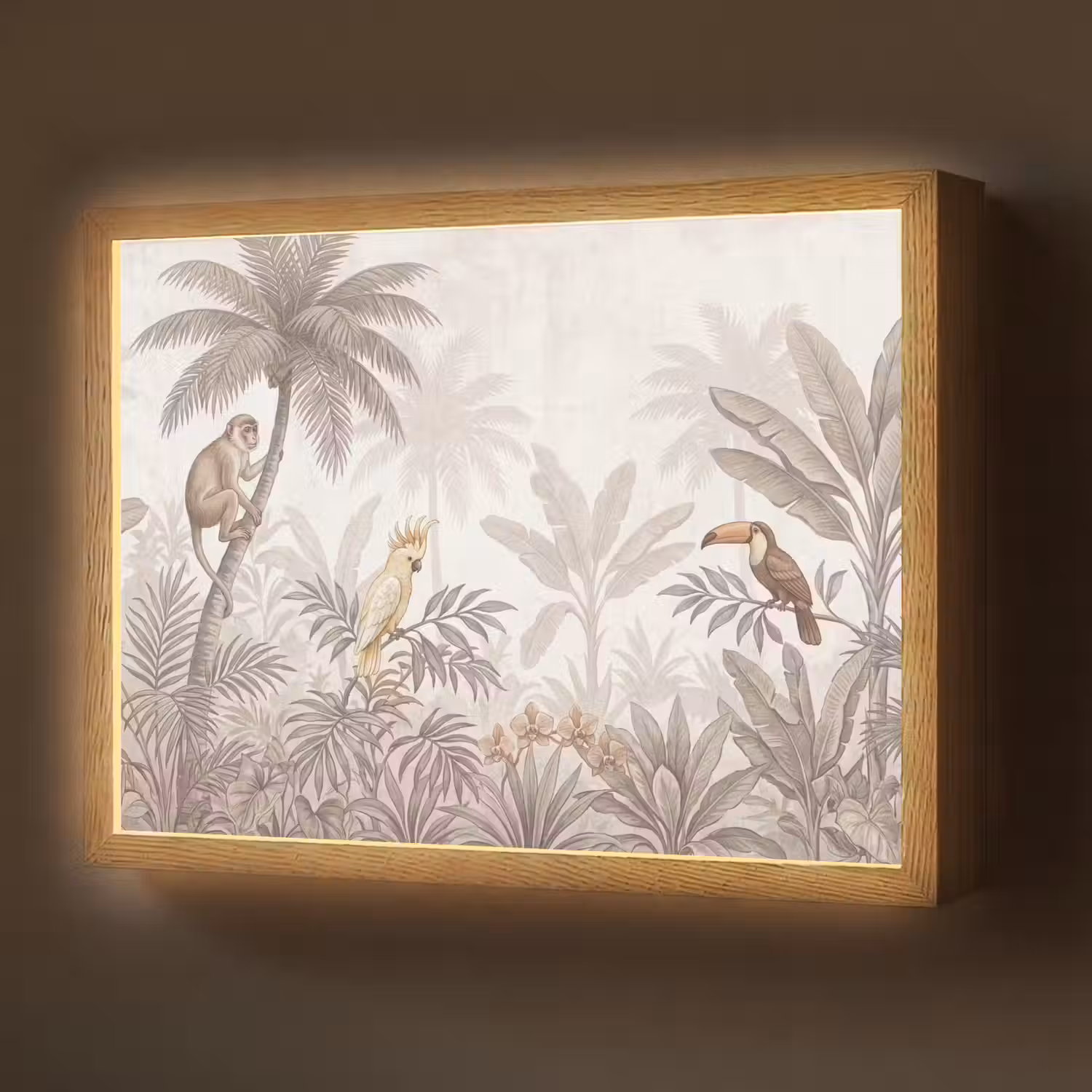 Jungle - Dieren - Palmbomen Light Box met batterij (Wandlamp) middel -z3d_website