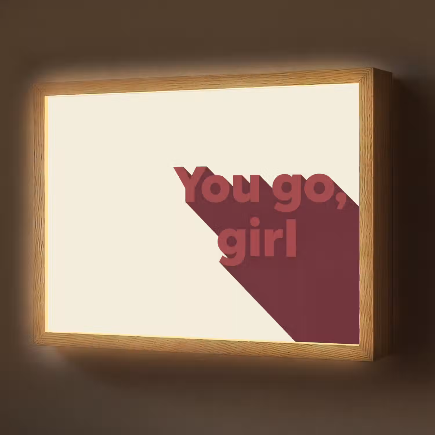 you go girl - 3D - Rood Light Box met batterij (Wandlamp) middel -z3d_website