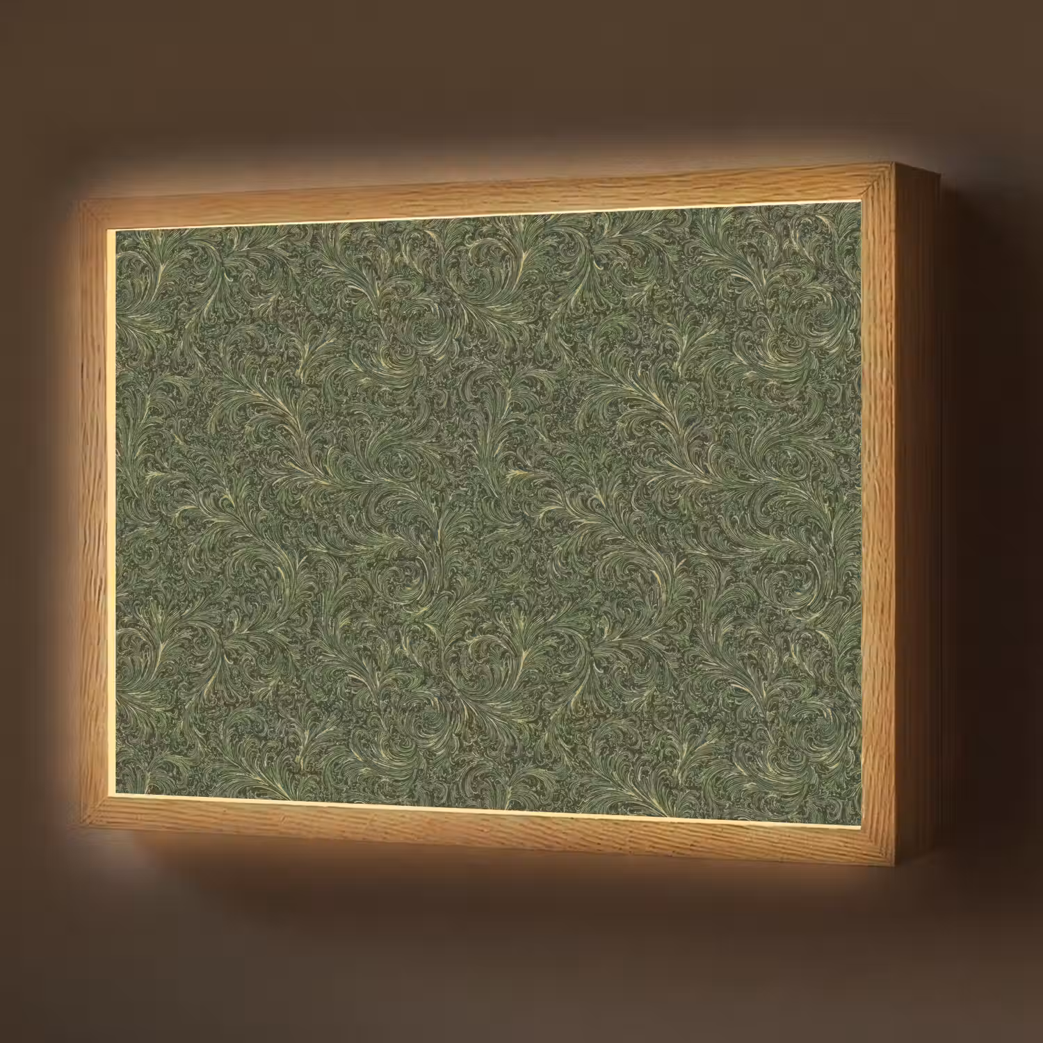 Donker - Groen - Krullend - Botanisch Light Box met batterij (Wandlamp) middel 907 -z3d_website