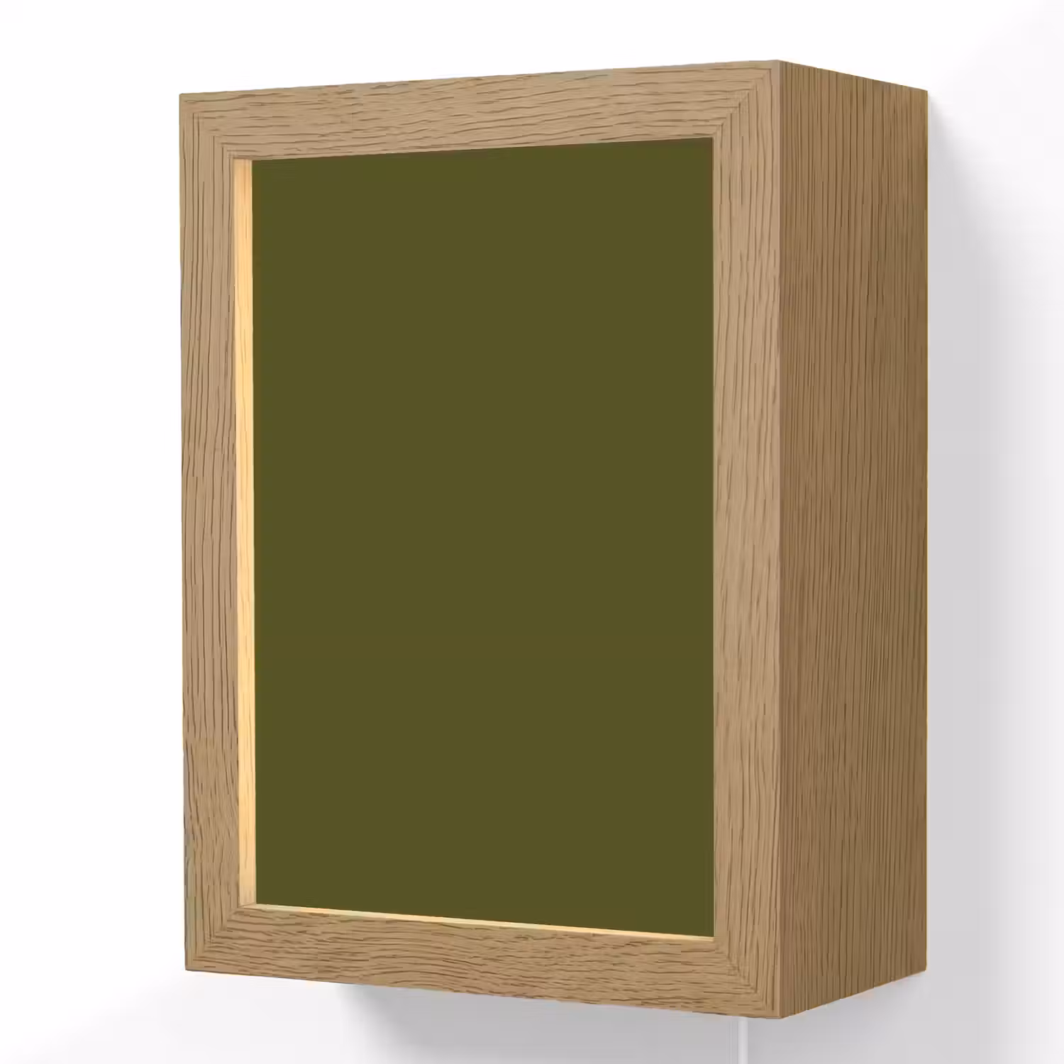 Dark - Olive - Groen Light Box met kabel (Wandlamp) klein 929 -3d