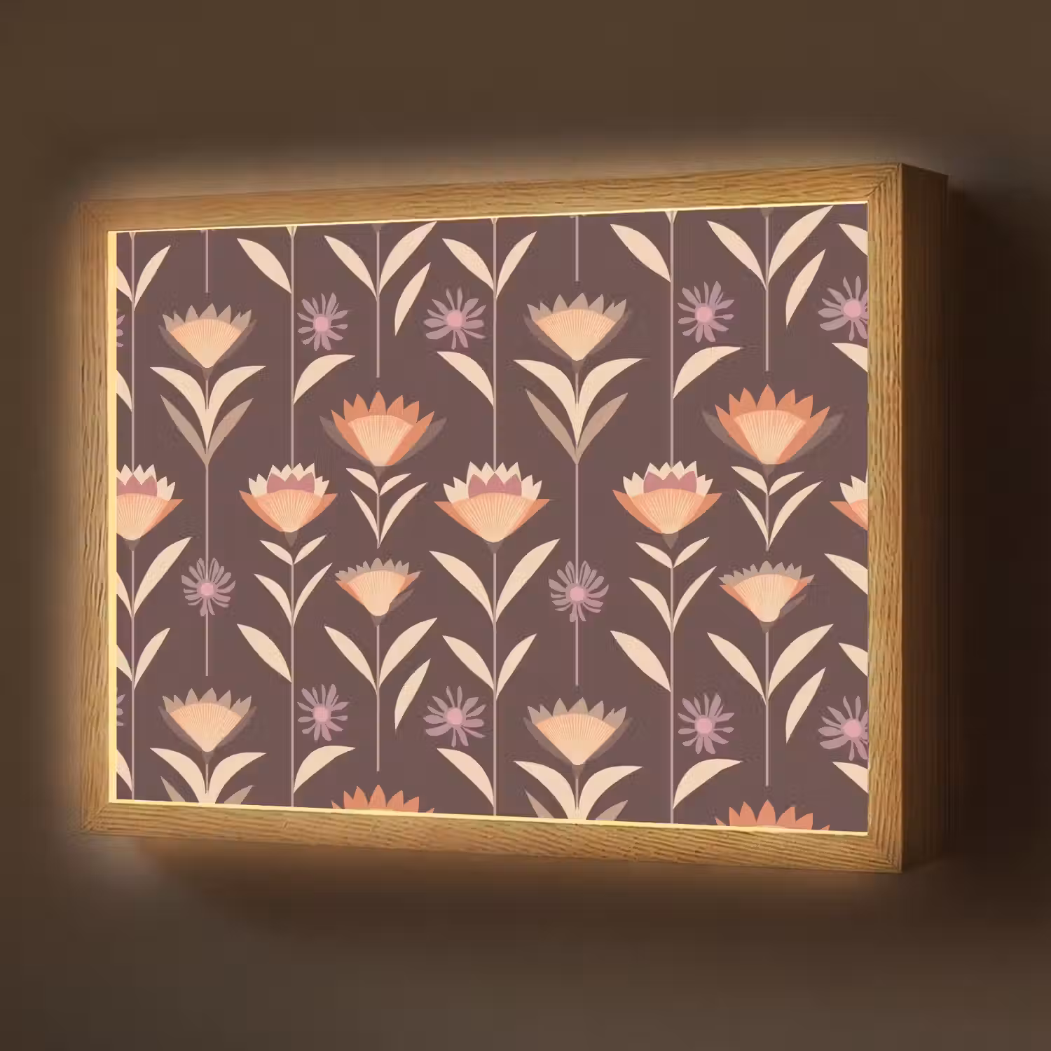 Elegant - Retro - Bruin Light Box met batterij (Wandlamp) middel 907 -z3d_website