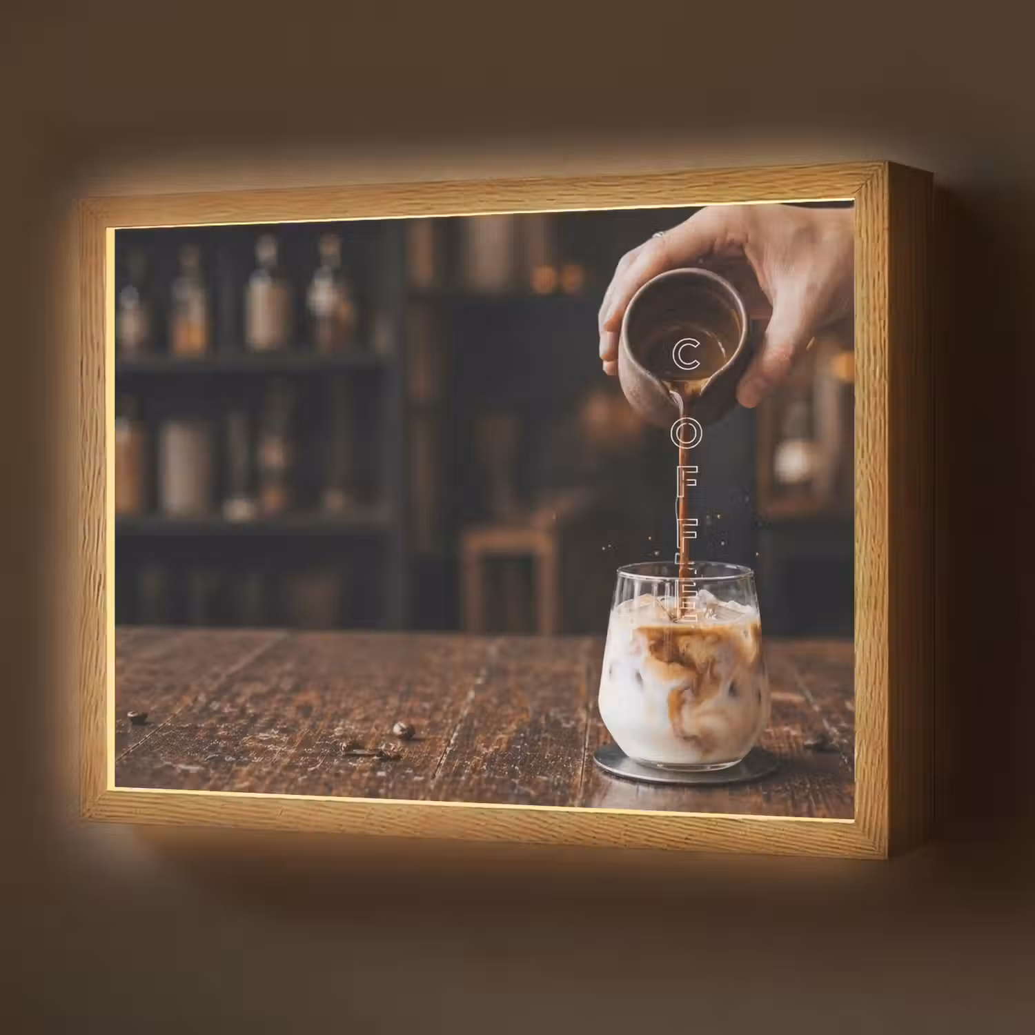 Espresso - Melk - Café Light Box met batterij (Wandlamp) middel -z3d_website