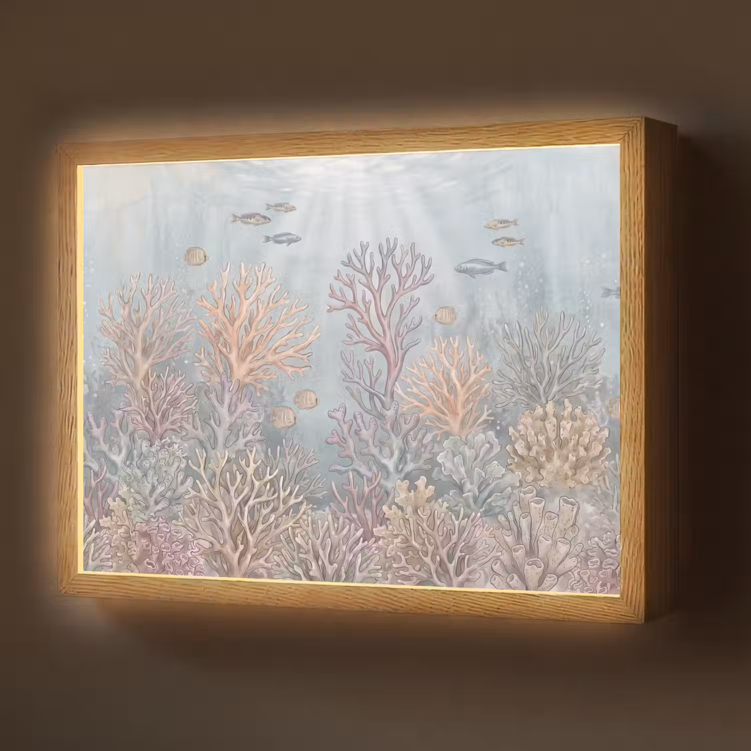 Vis - Koraal - Oceaan - Illustratie - Onderwater Light Box met batterij (Wandlamp) middel -z3d_website