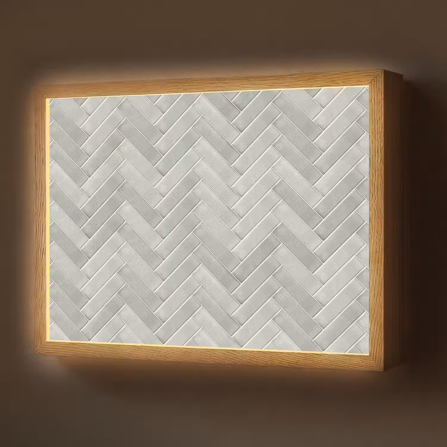 Visgraat - Wandtegel - Grijs Light Box met batterij (Wandlamp) middel 907 -z3d_website
