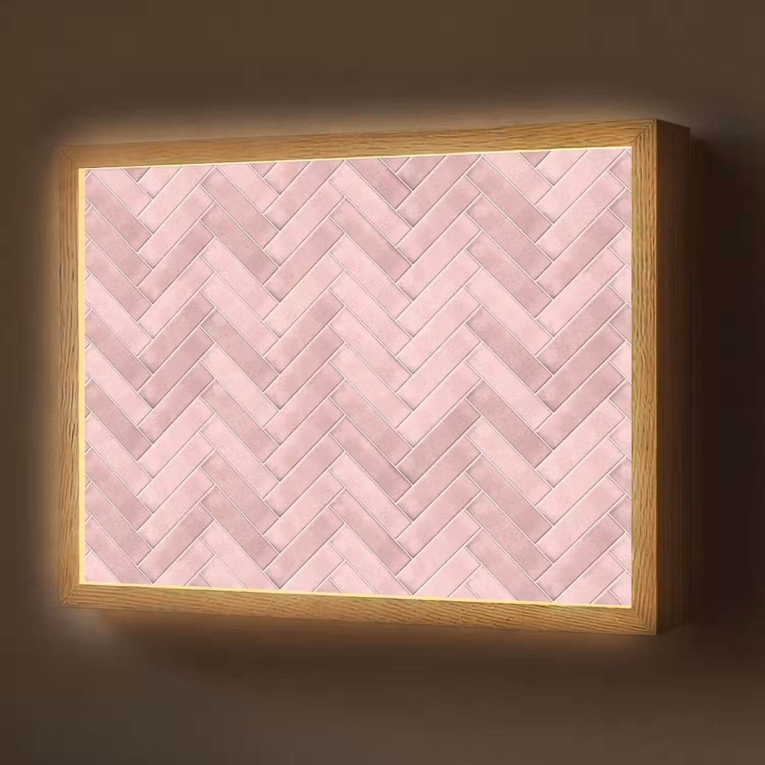Visgraat - Wandtegel - Lichtroze Light Box met batterij (Wandlamp) middel 907 -z3d_website