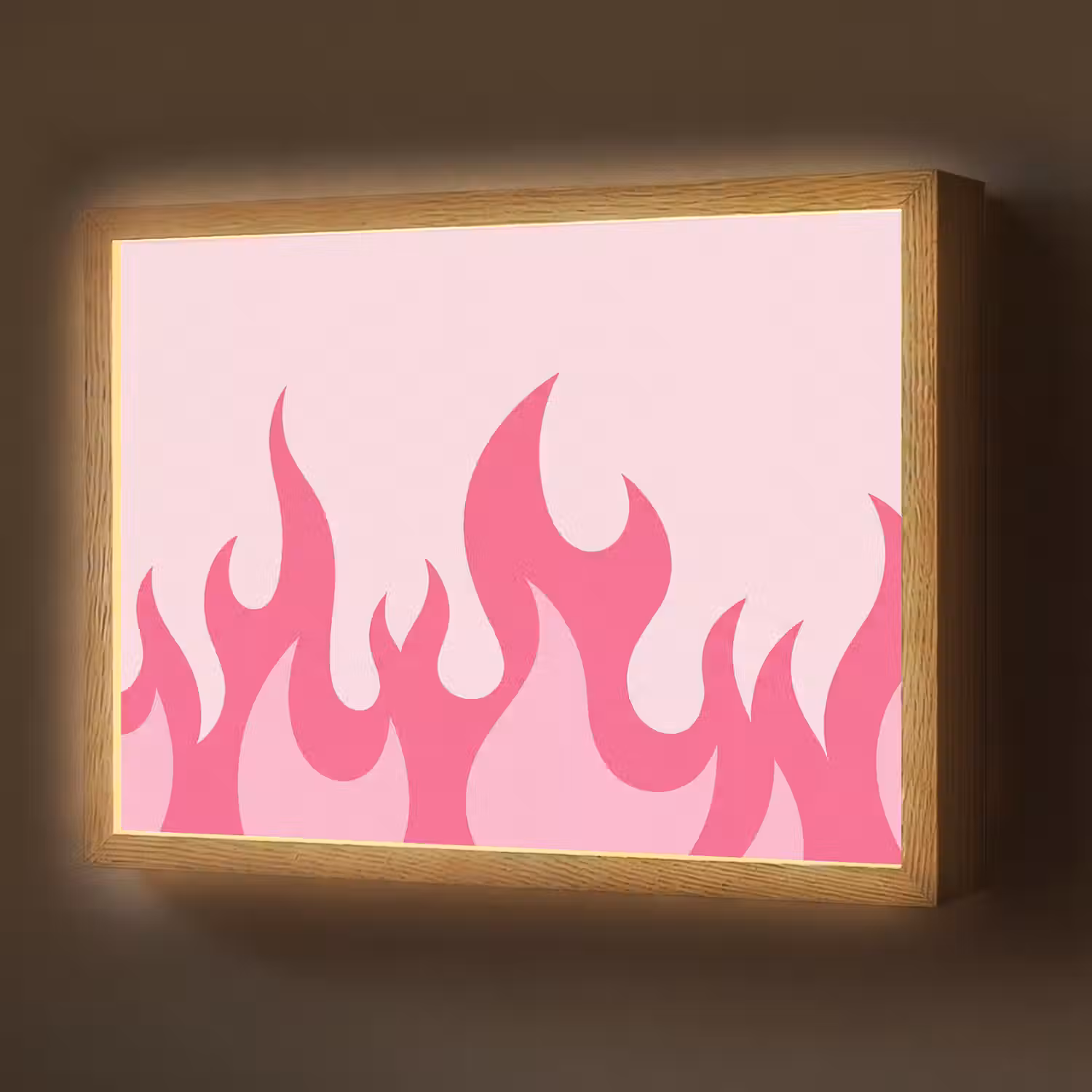 Vlammen - Patroon - Abstract - Modern - Roze Light Box met batterij (Wandlamp) middel -z3d_website