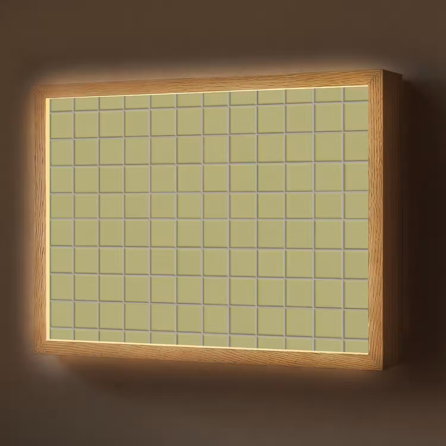 Tegel - Patroon - Olijfgroen Light Box met batterij (Wandlamp) middel 907 -z3d_website