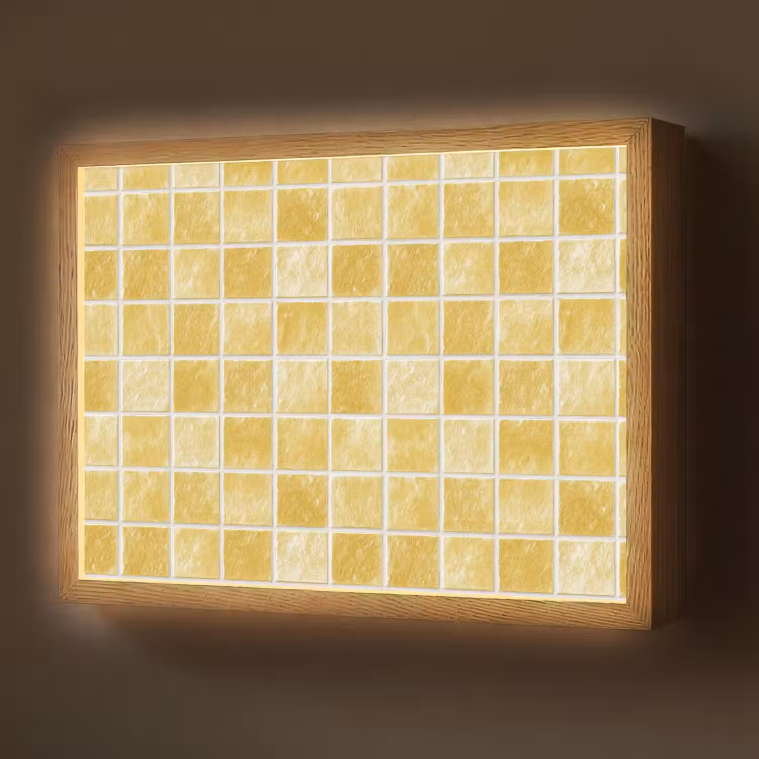 Tegels - Mozaïek - Textuur - Goudgeel Light Box met batterij (Wandlamp) middel 907 -z3d_website