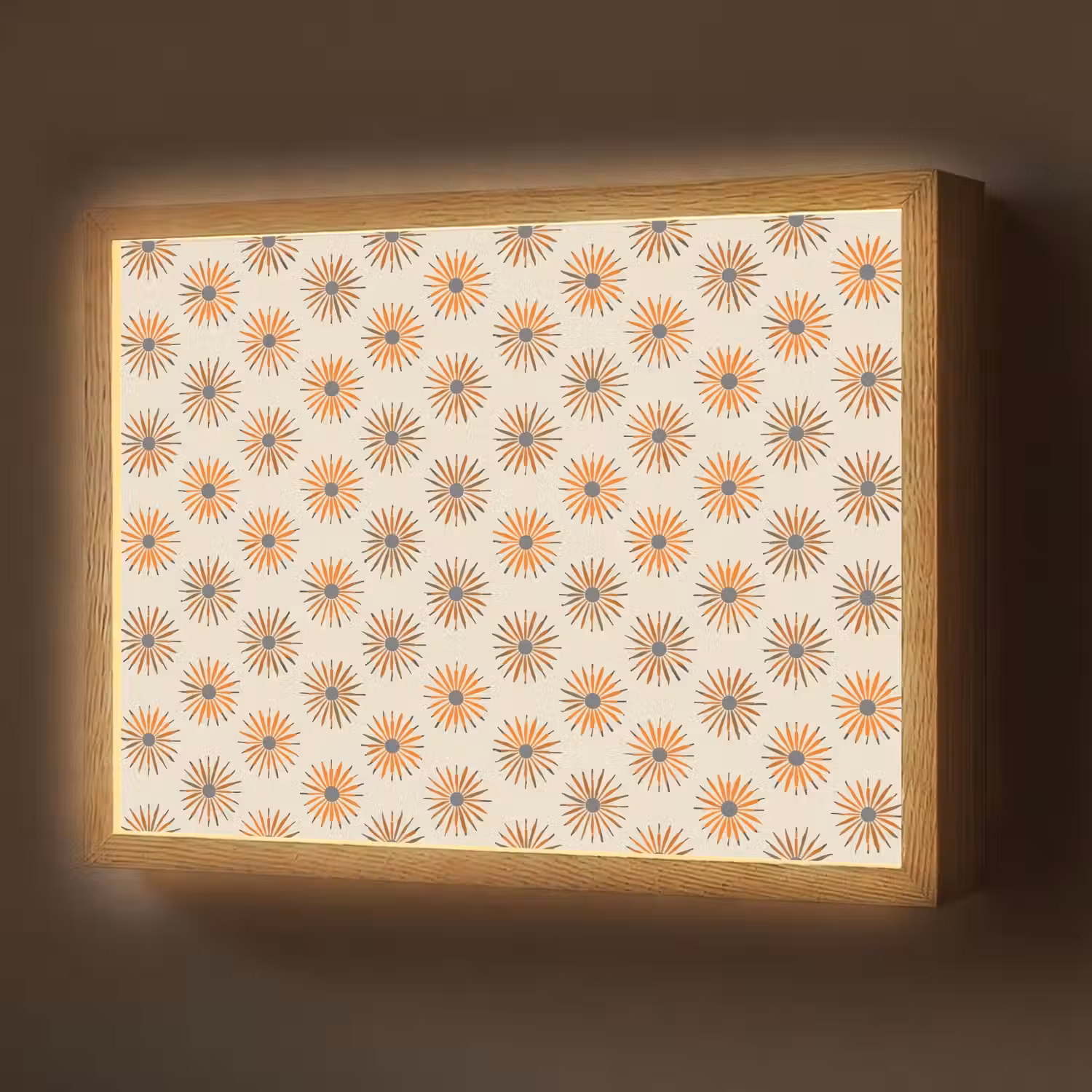 Madelief - Patroon - Oranje Light Box met batterij (Wandlamp) middel 907 -z3d_website