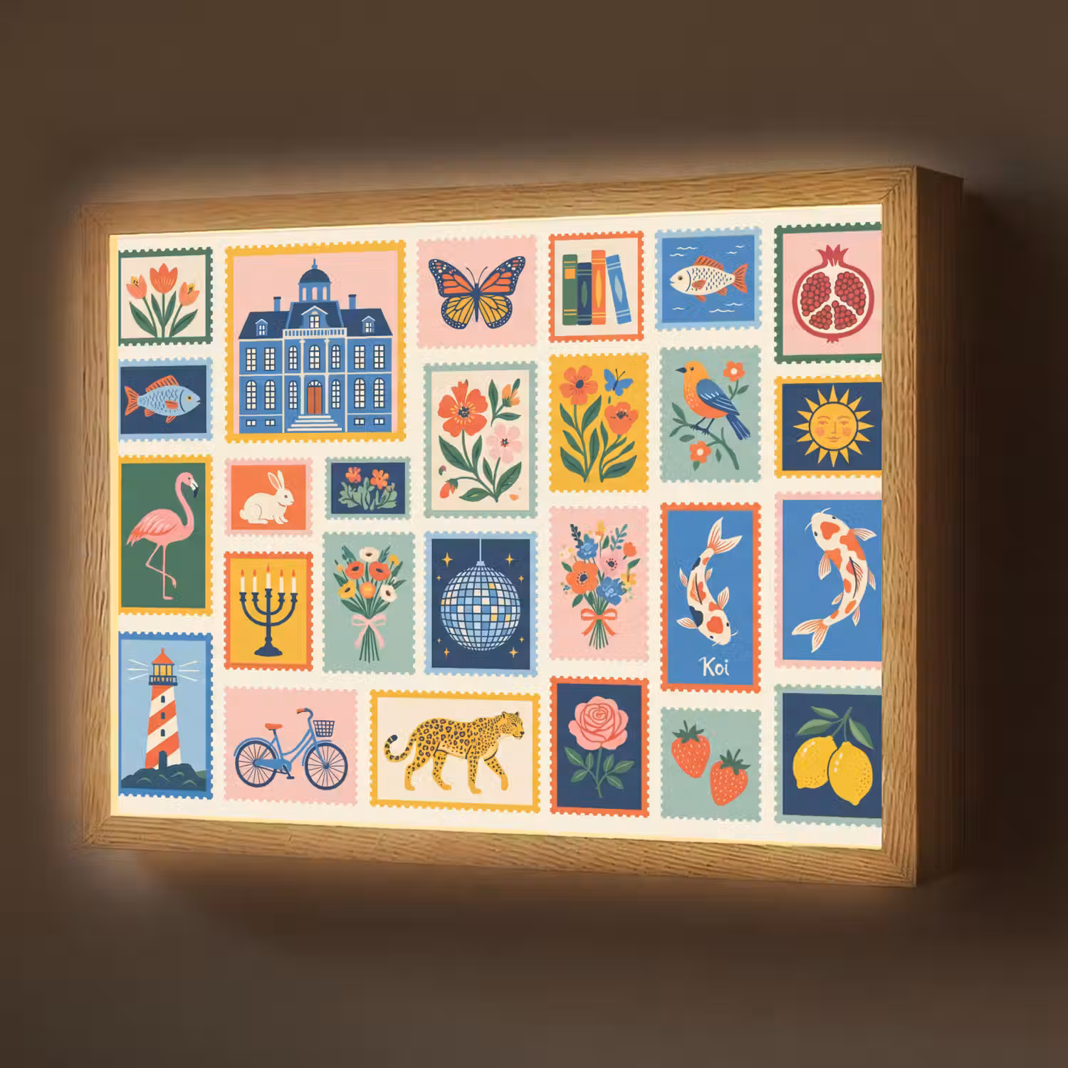 Gebouw - Koepel - Architectuur - Klassiek - Grijs Light Box met batterij (Wandlamp) middel -z3d_website