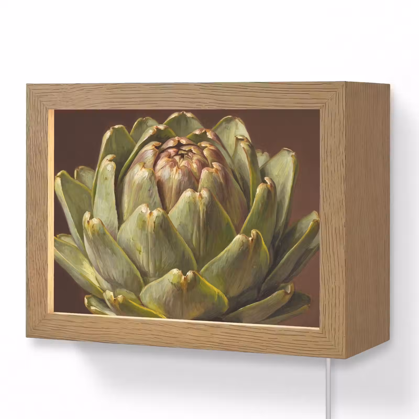 Lightbox - Wandleuchte - Gemüse – Artischocke – Grün - Groente - Artisjok - Groen Light Box met kabel (Wandlamp) klein
