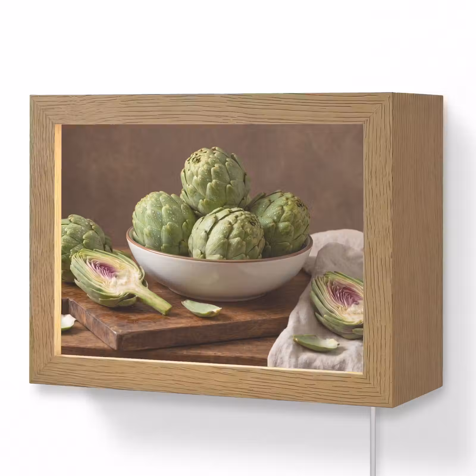 Lightbox - Wandleuchte - Gemüse – Artischocke – Küche - Groenten - Artisjok - Keuken Light Box met kabel (Wandlamp) klein