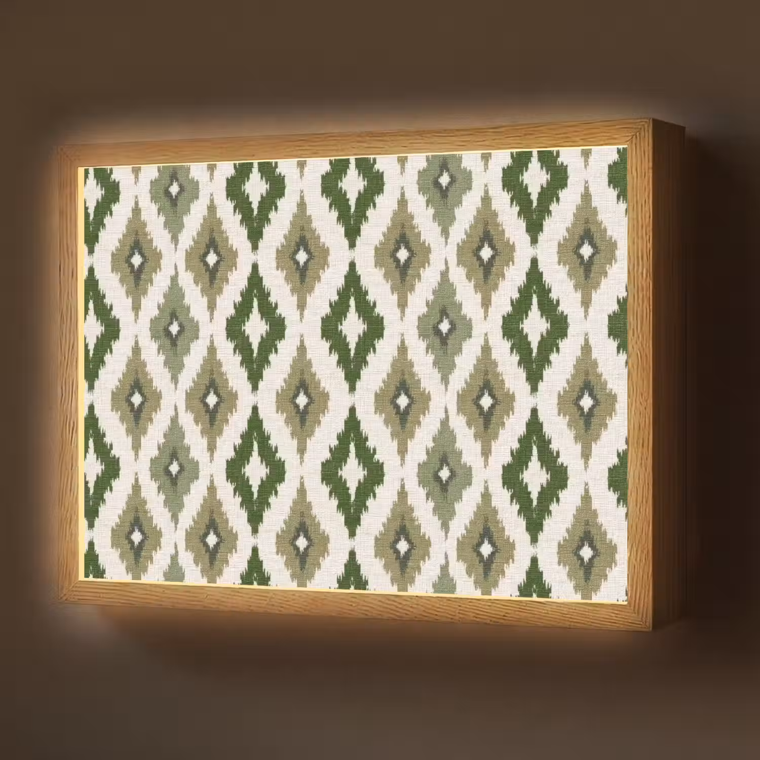 Geografisch - Ruitmotief - Groen Light Box met batterij (Wandlamp) middel 907 -z3d_website