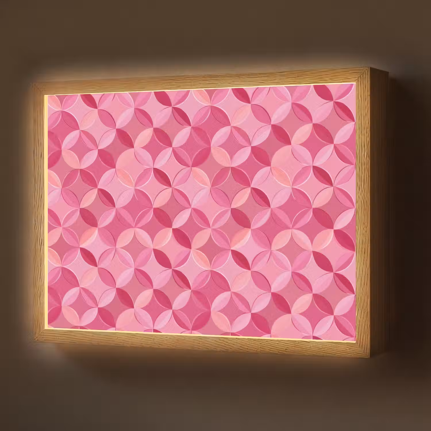 Geometrisch - Mozaïek - Modern - Roze Light Box met batterij (Wandlamp) middel 907 -z3d_website
