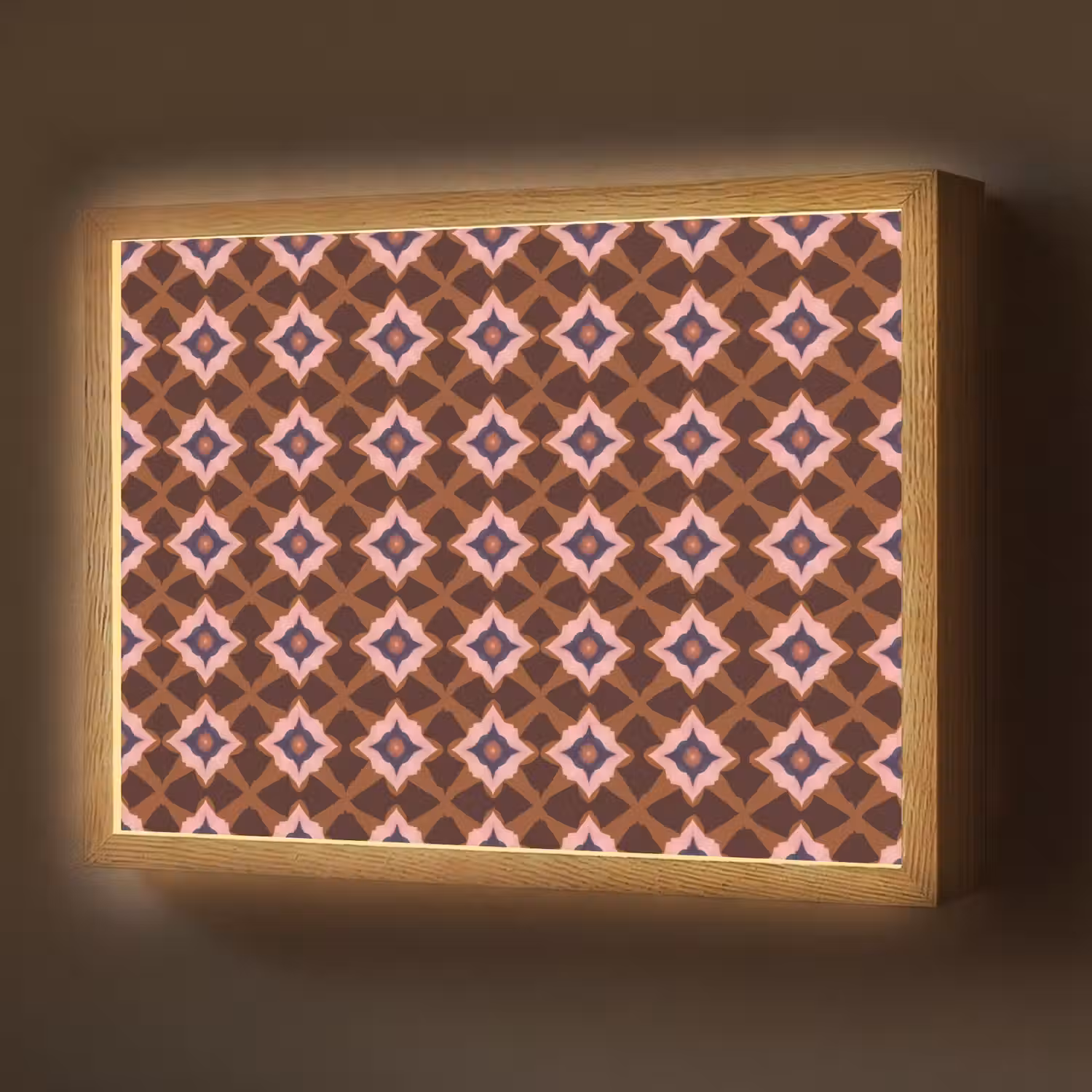 Geometrisch - Sierlijk - Bruin Light Box met batterij (Wandlamp) middel 907 -z3d_website