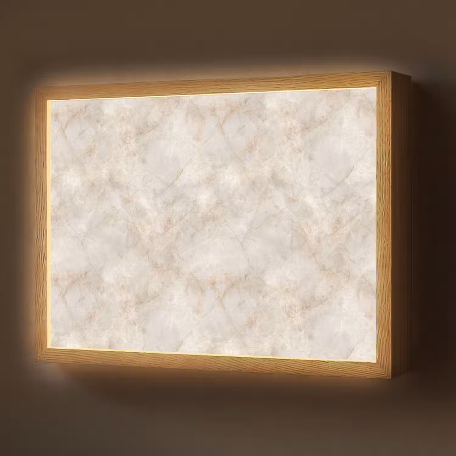 Lichtbeige - Goudbruine Nerven - Marmer Light Box met batterij (Wandlamp) middel 907 -z3d_website