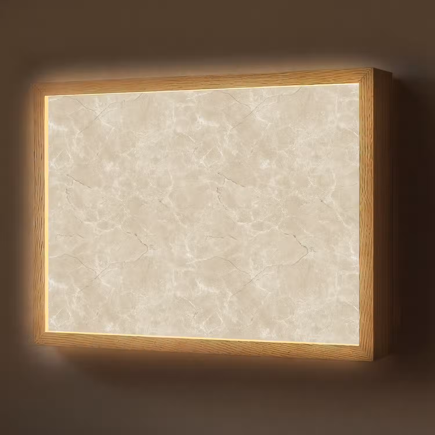 Lichtbeige - Marmer - Diffusie adering Light Box met batterij (Wandlamp) middel 907 -z3d_website