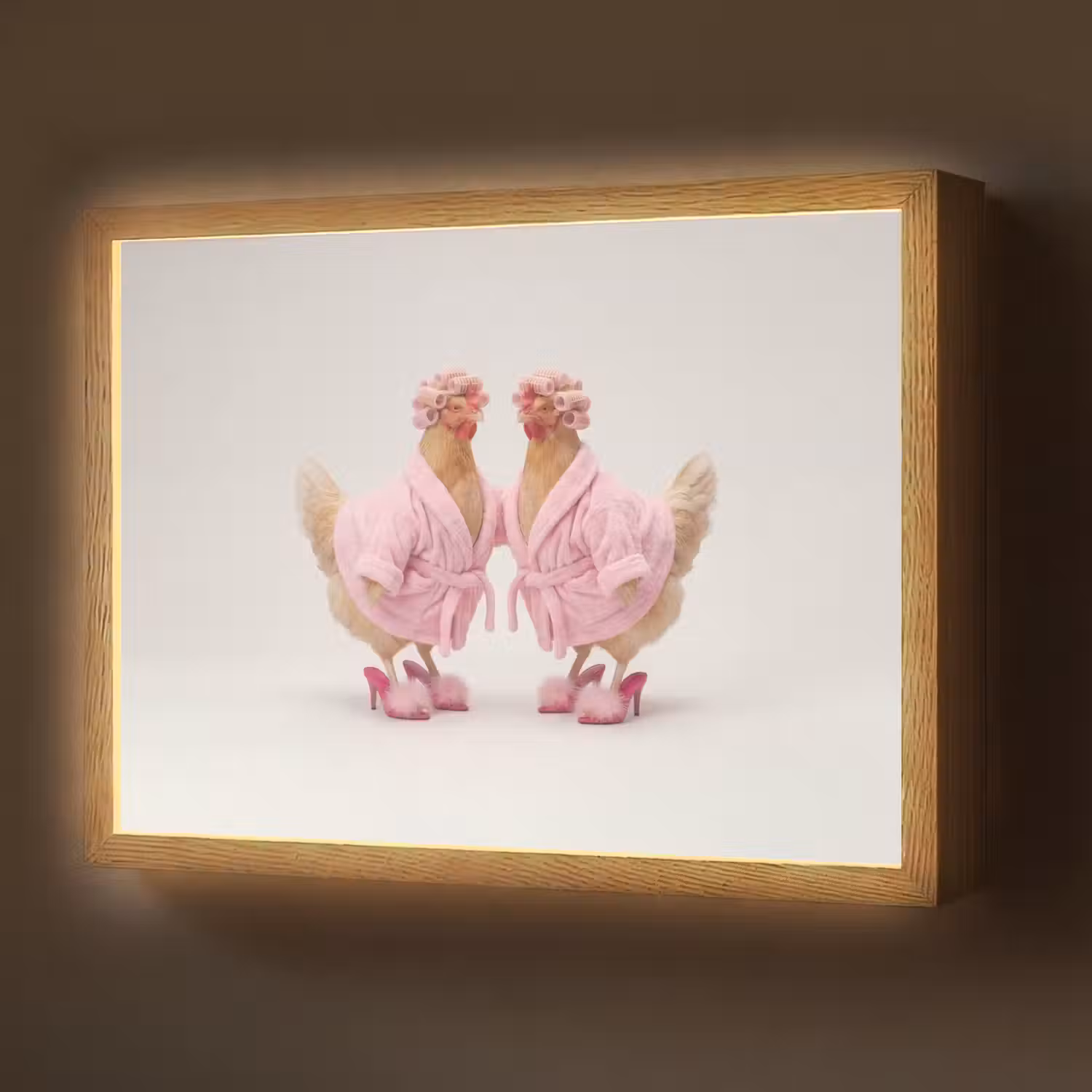 Kippen - Badjas - Krukspelden - Hakken Light Box met batterij (Wandlamp) middel -z3d_website