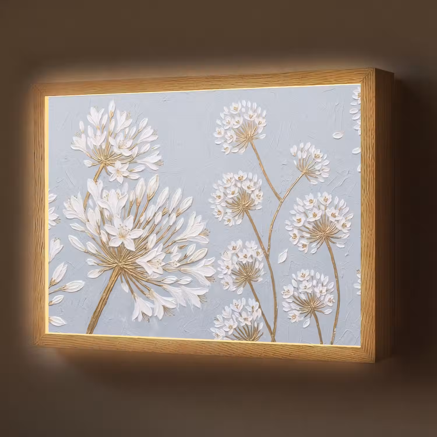 Illustratie - Bloemen - Blauw Light Box met batterij (Wandlamp) middel -z3d_website