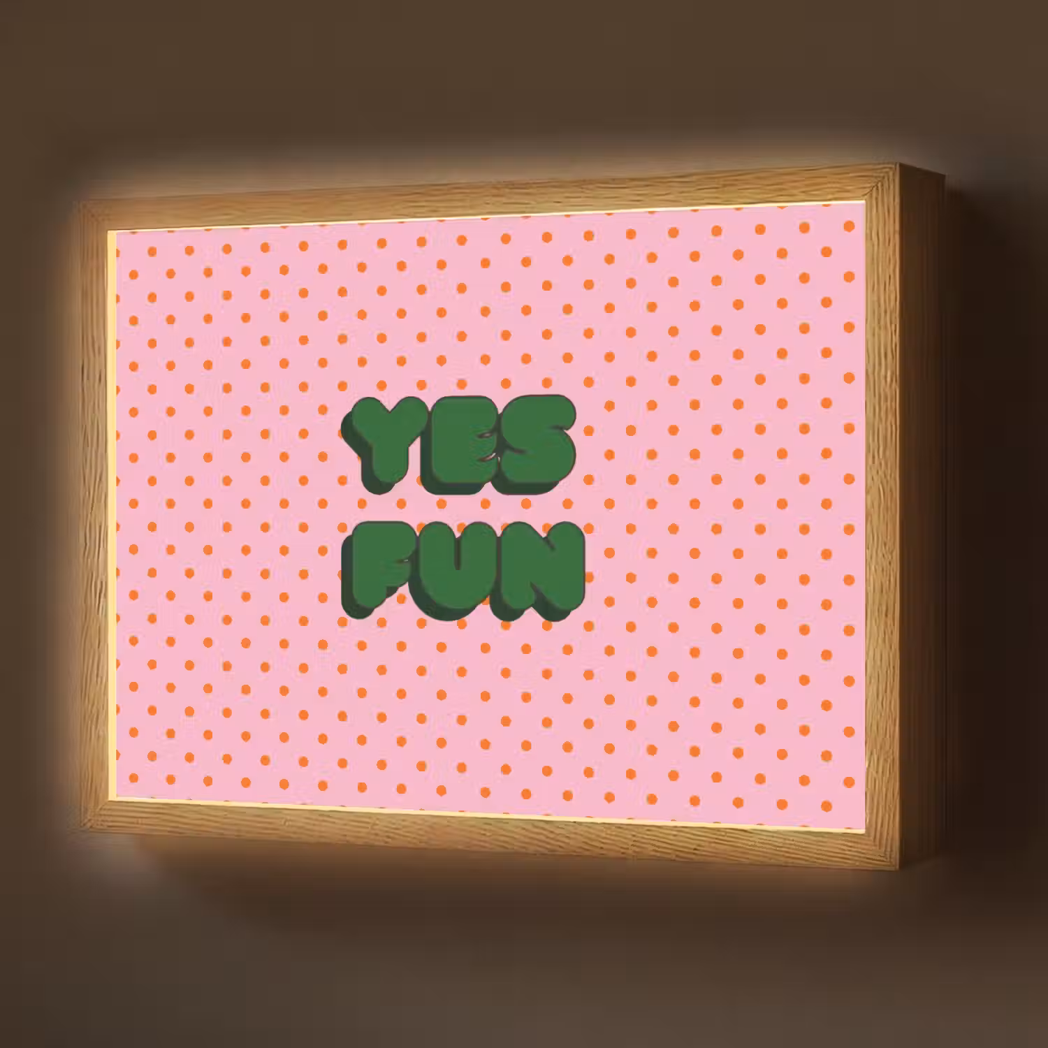 Yes fun - Groen - Roze - Stippen Light Box met batterij (Wandlamp) middel -z3d_website