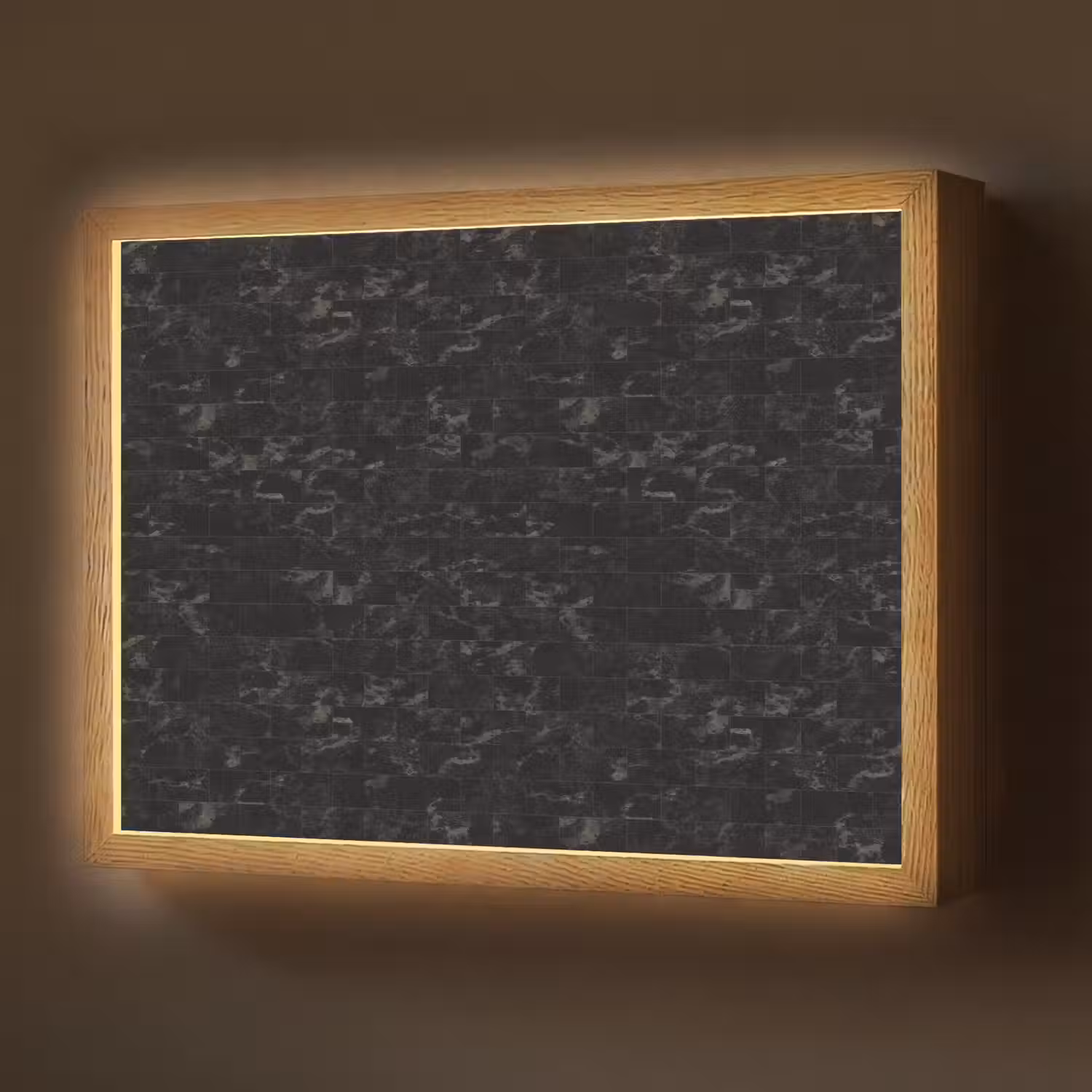Tegels - Patroon - Marmer - Zwart Light Box met batterij (Wandlamp) middel 907 -z3d_website