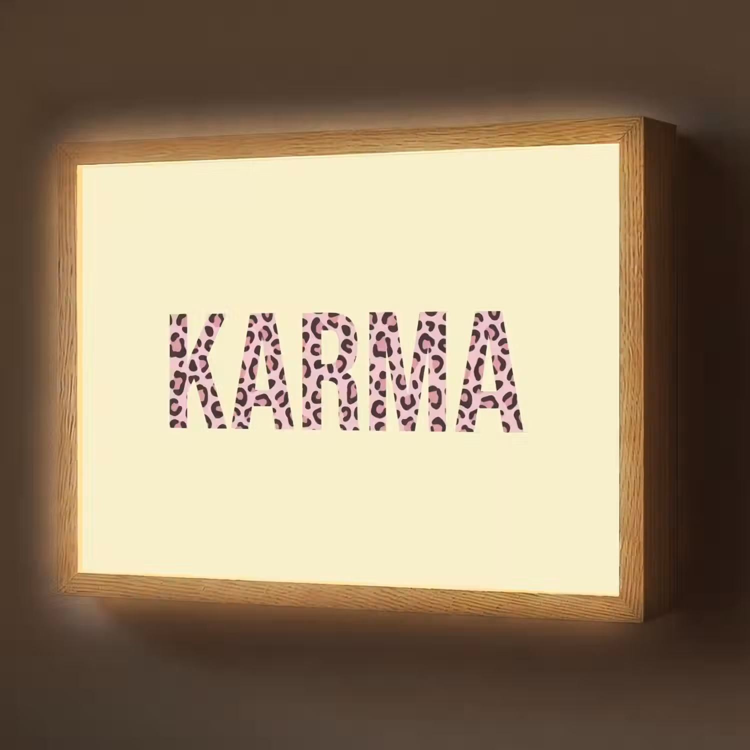 Karma - Luipaardprint - Geel Light Box met batterij (Wandlamp) middel -z3d_website