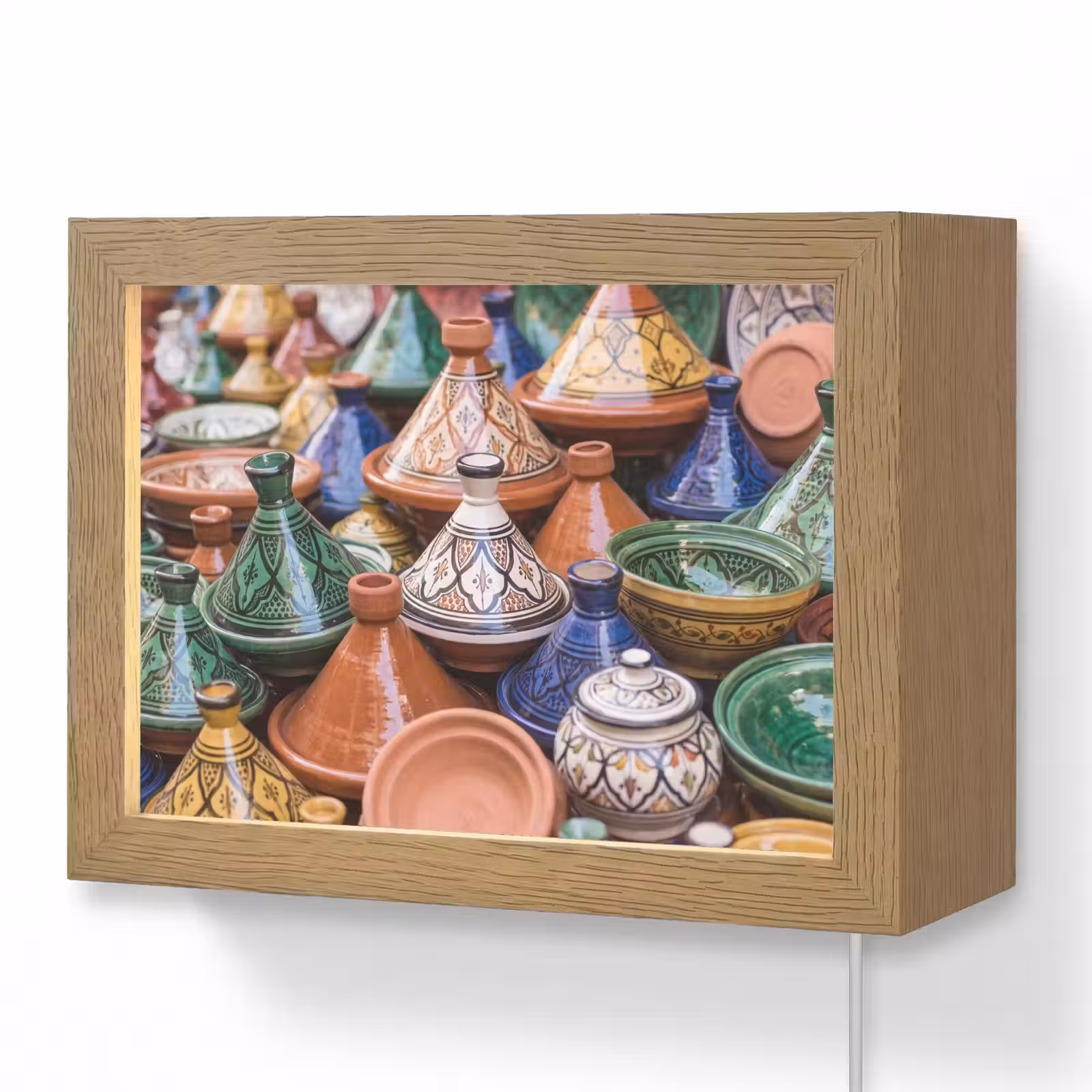 Lightbox - Wandleuchte - Keramik – Bunt – Muster - Aardewerk - Kleurrijk - Patroon Light Box met kabel (Wandlamp) klein