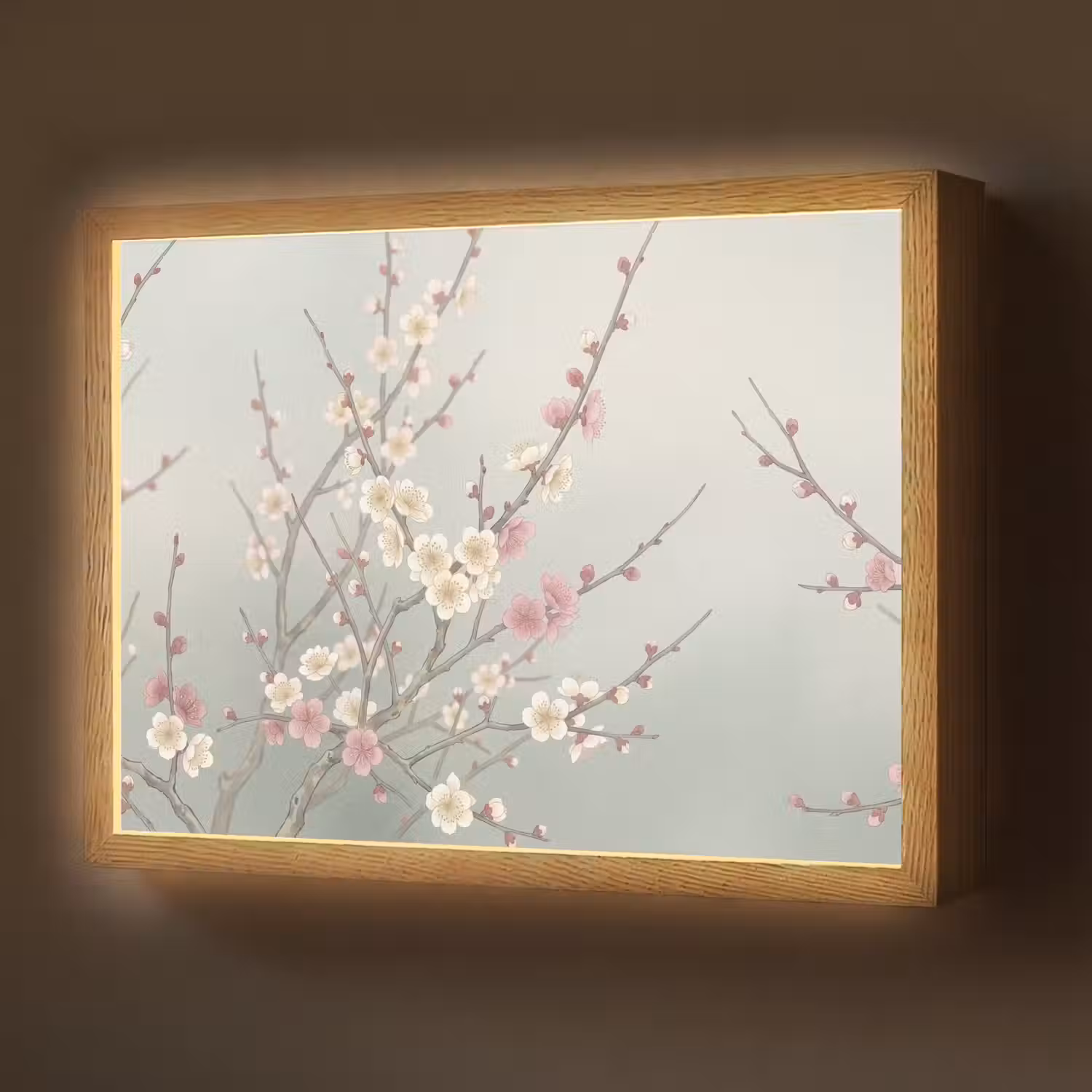 Kersen - Bloesem - Groen Light Box met batterij (Wandlamp) middel -z3d_website