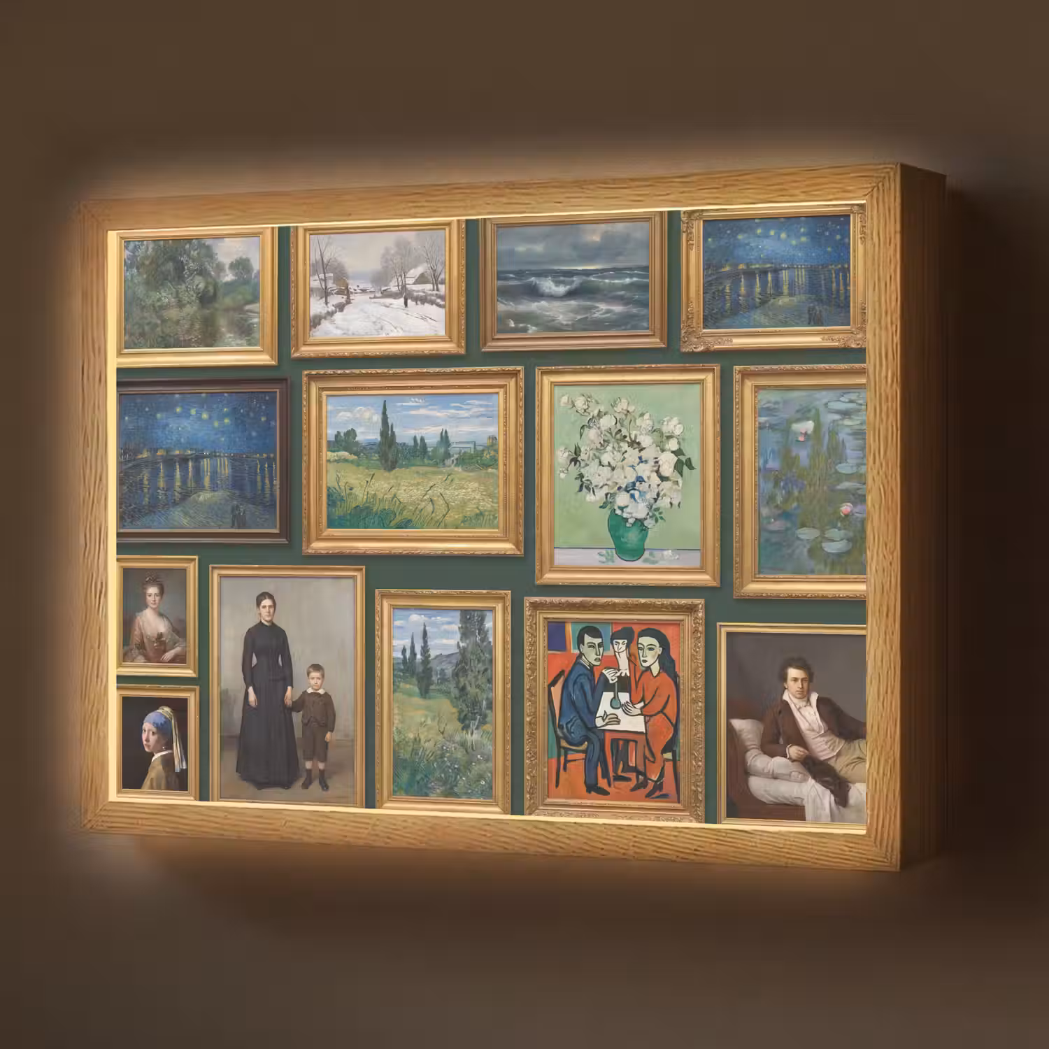 Kunst - Schilderijen - Collectie - Klassiek - Groen Light Box met batterij (Wandlamp) middel -z3d_website